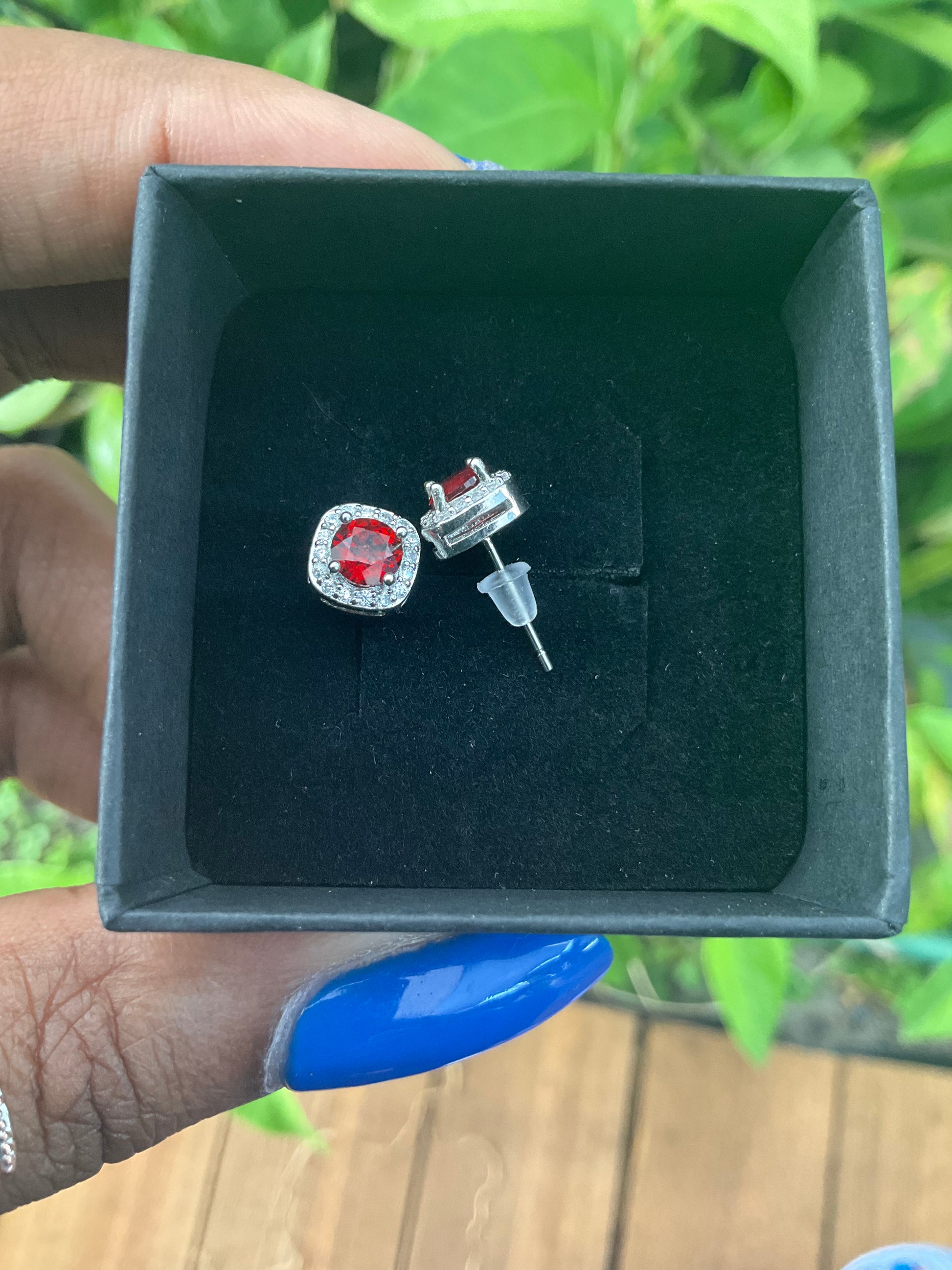 Garnet Stud Earring