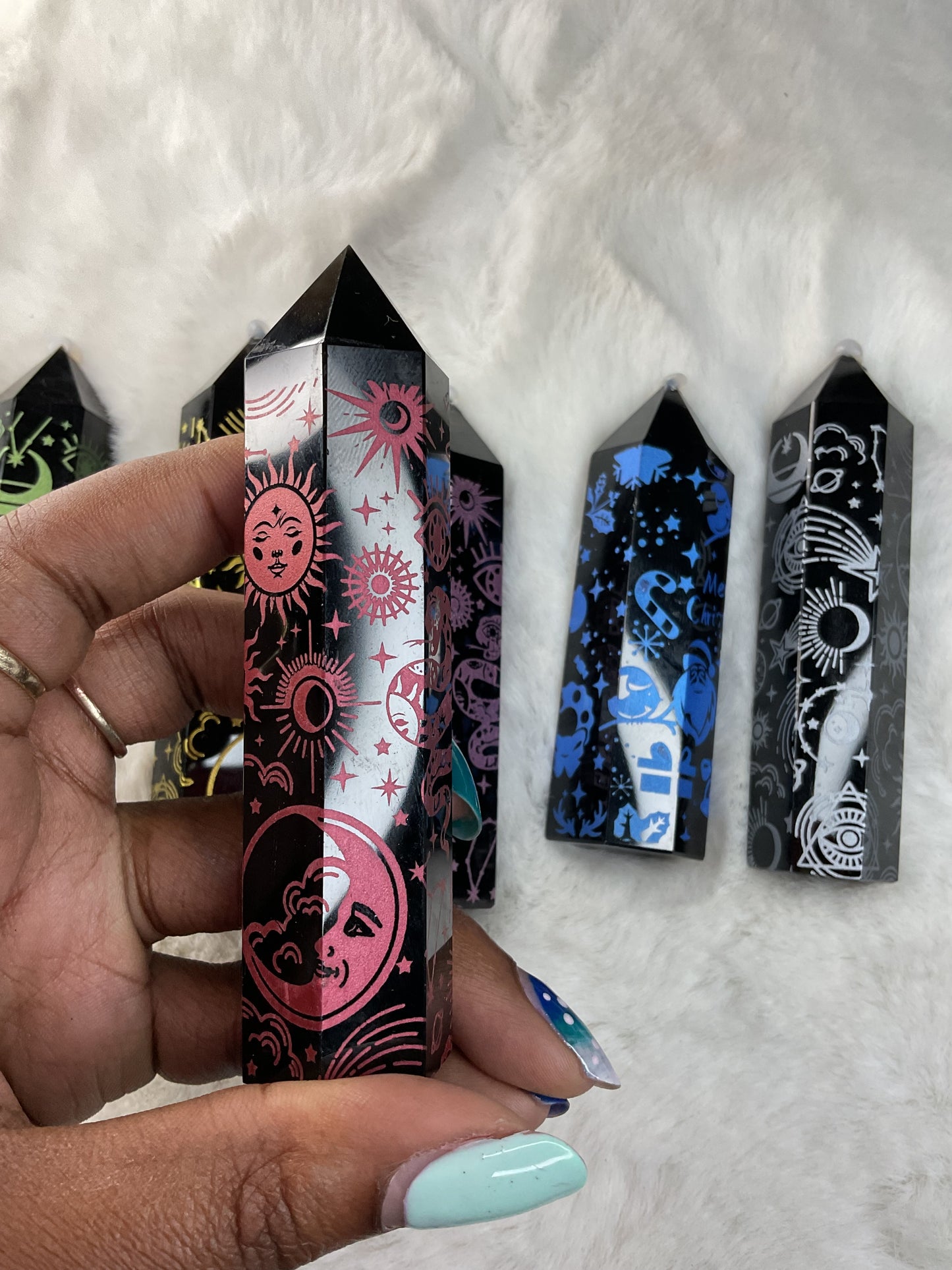 Etched Art Obsidian Point