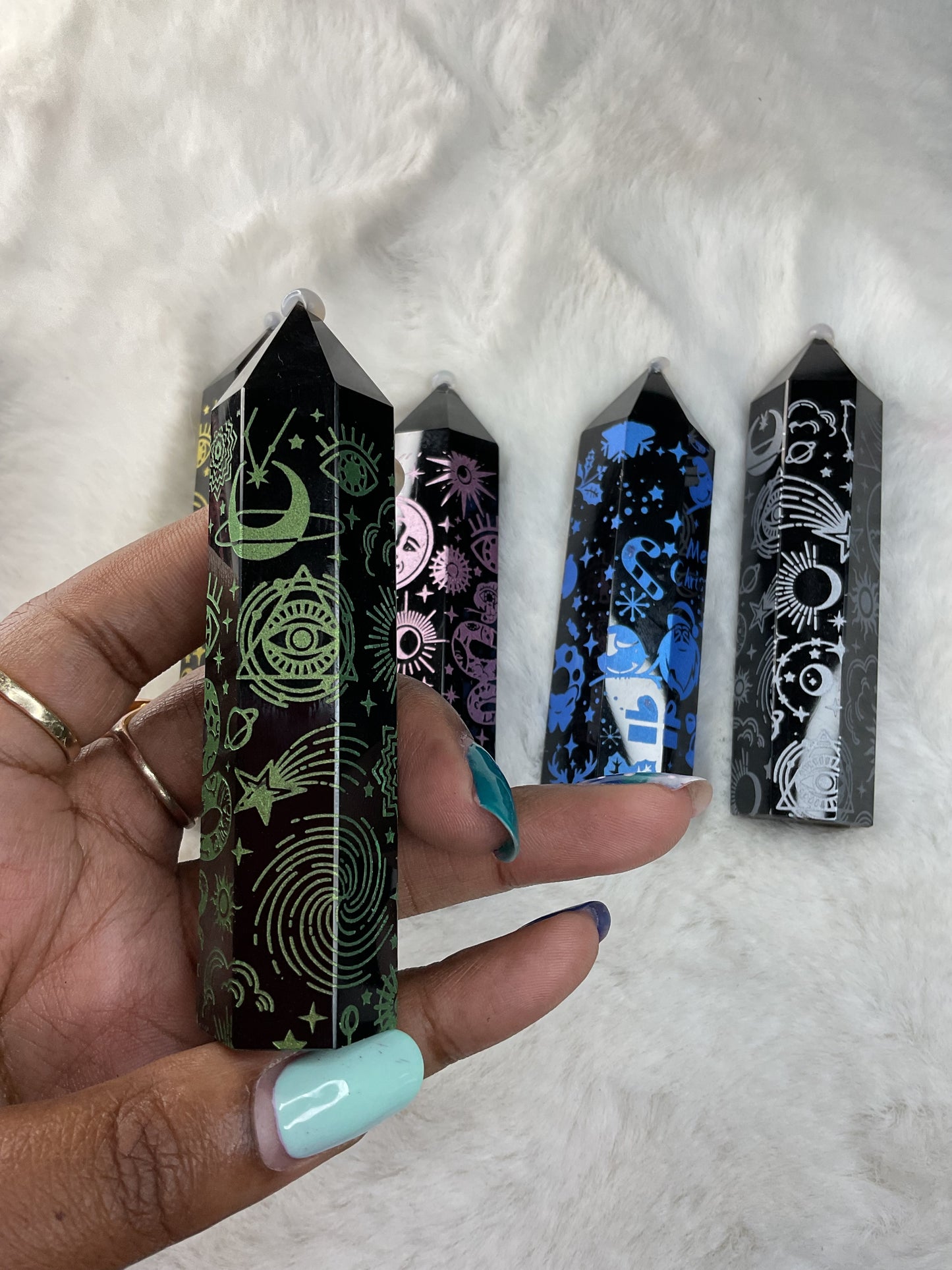 Etched Art Obsidian Point