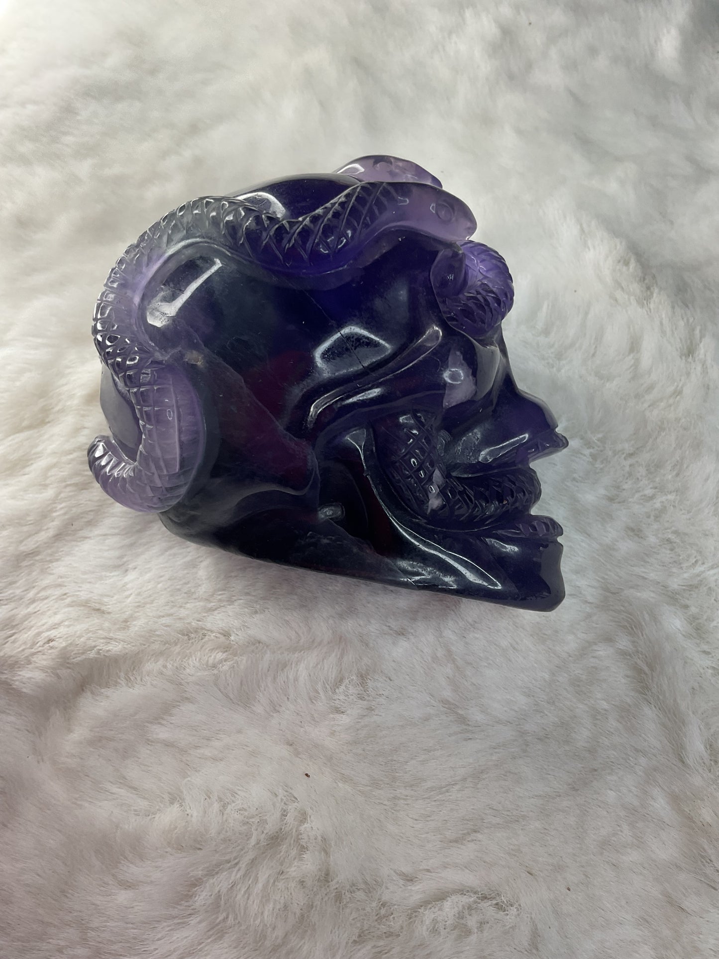 Fluorite Snake Skull