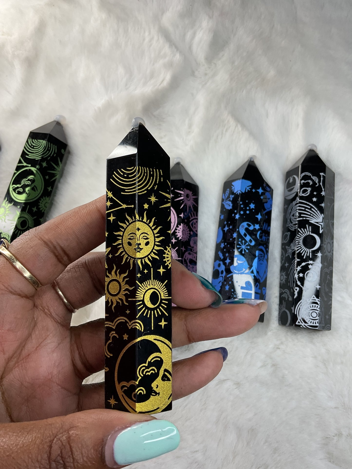 Etched Art Obsidian Point
