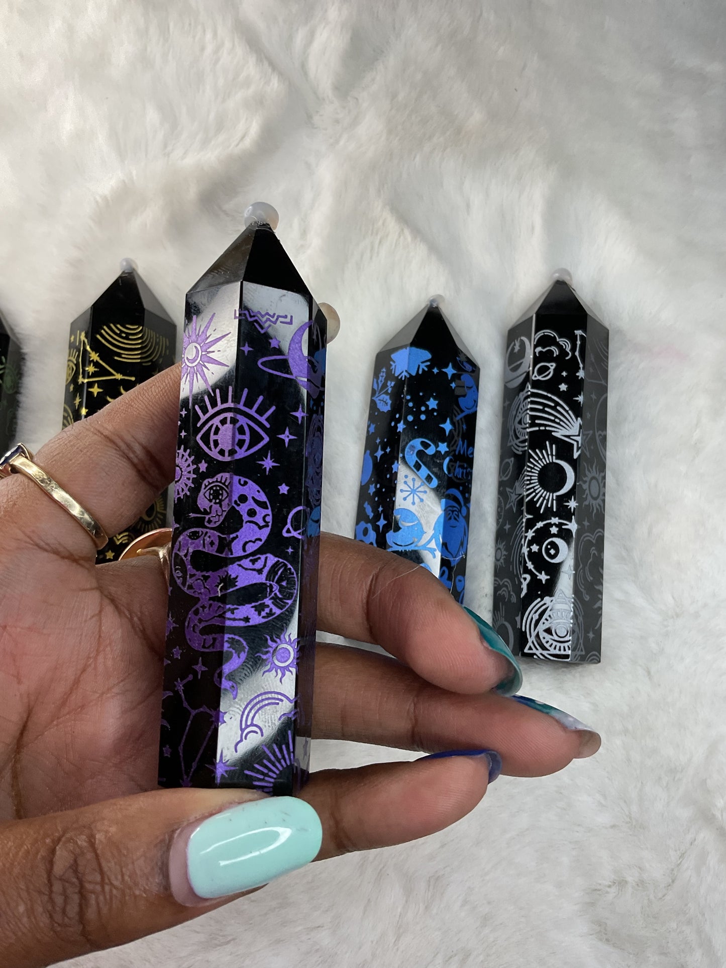 Etched Art Obsidian Point