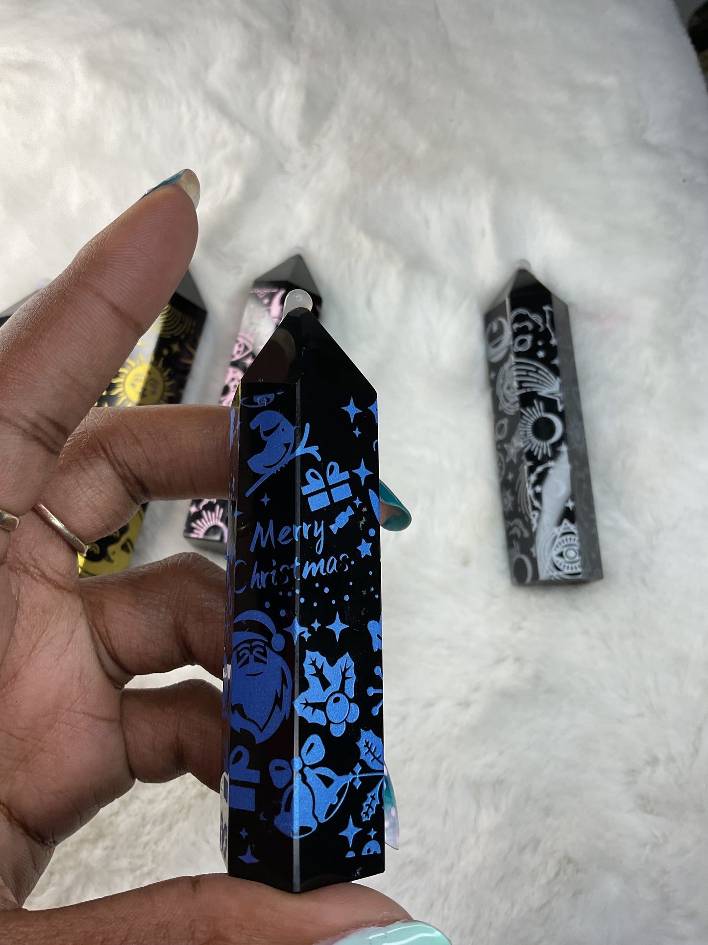 Etched Art Obsidian Point
