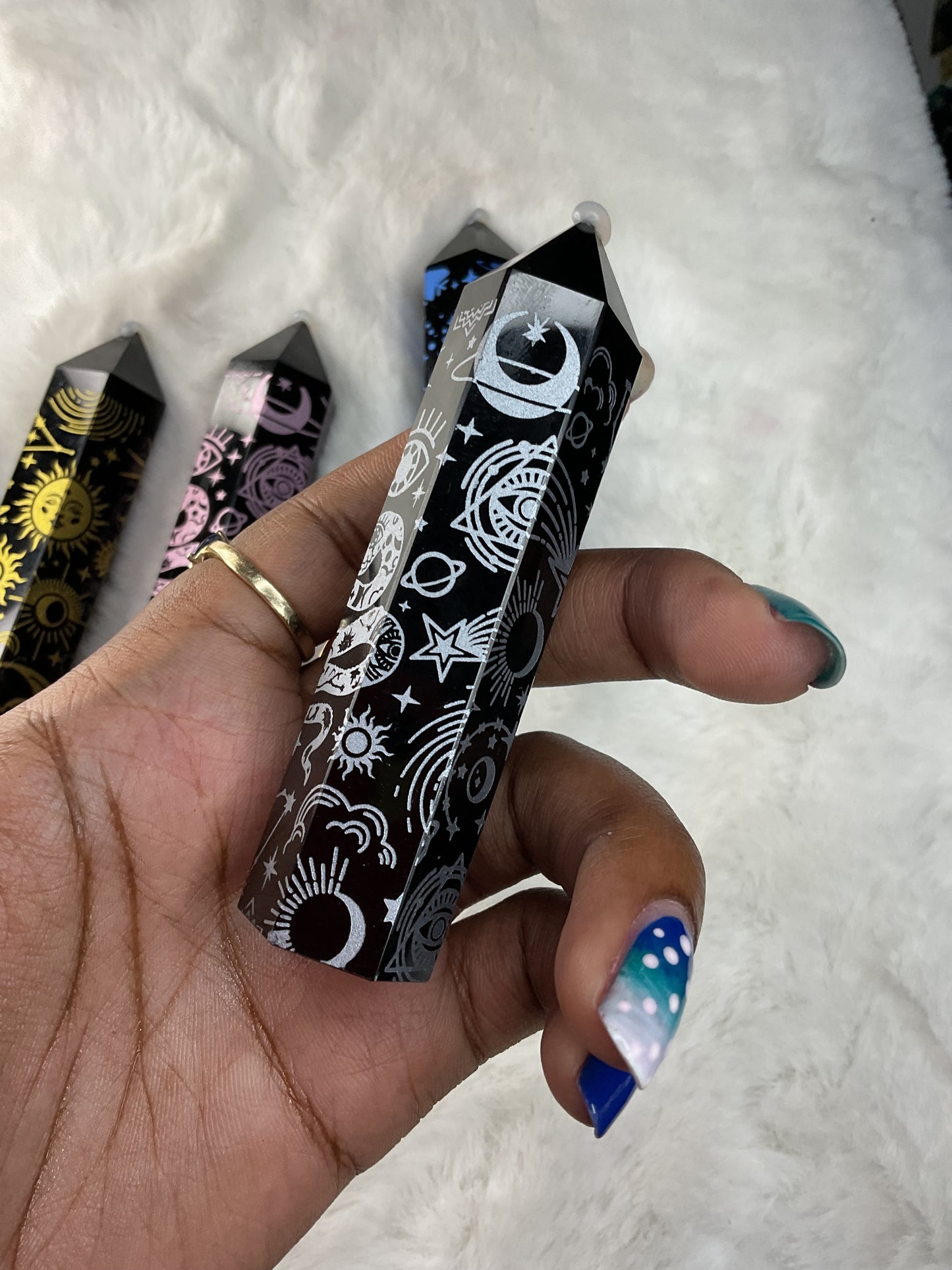 Etched Art Obsidian Point