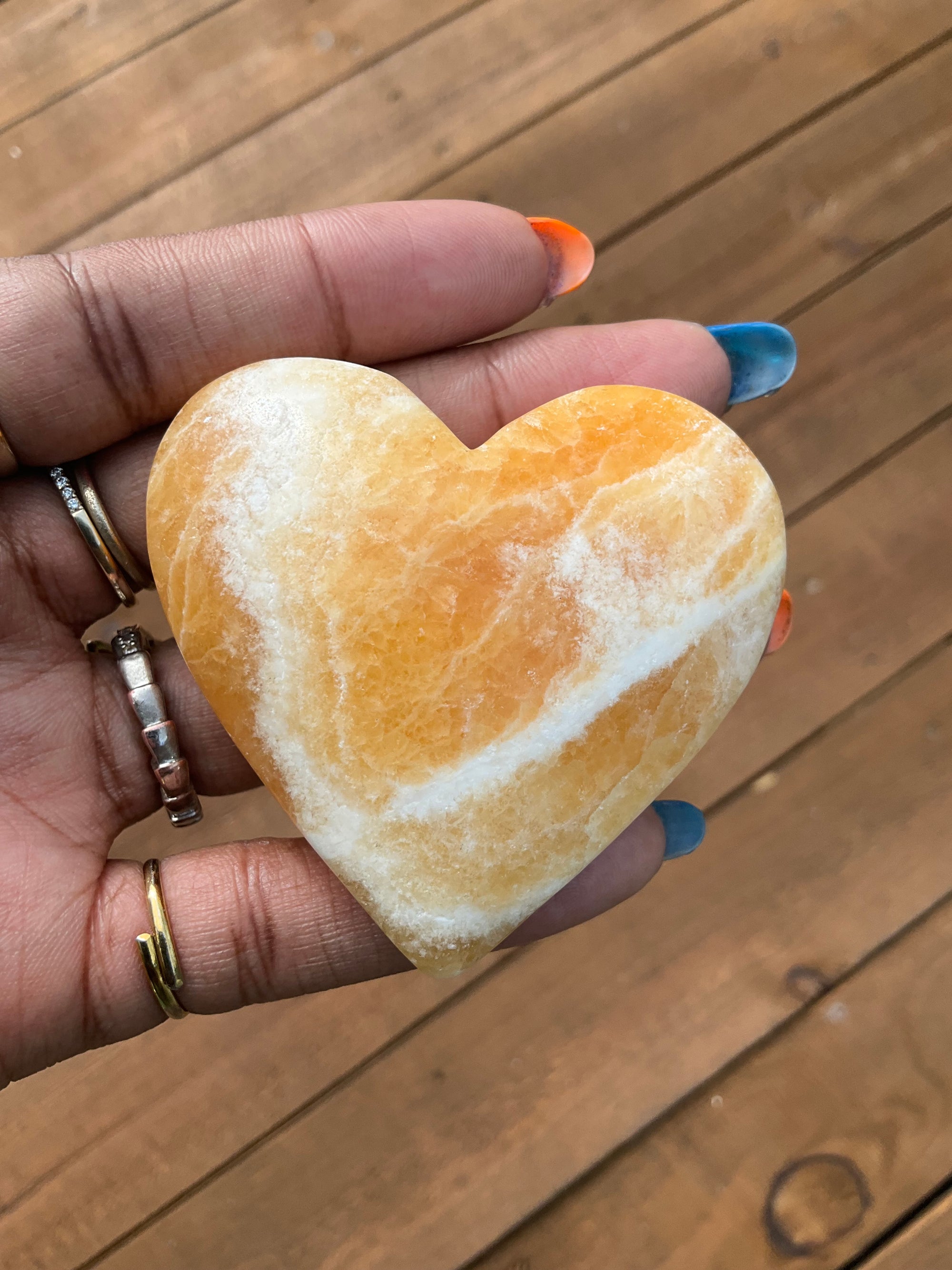 Orange Calcite Heart