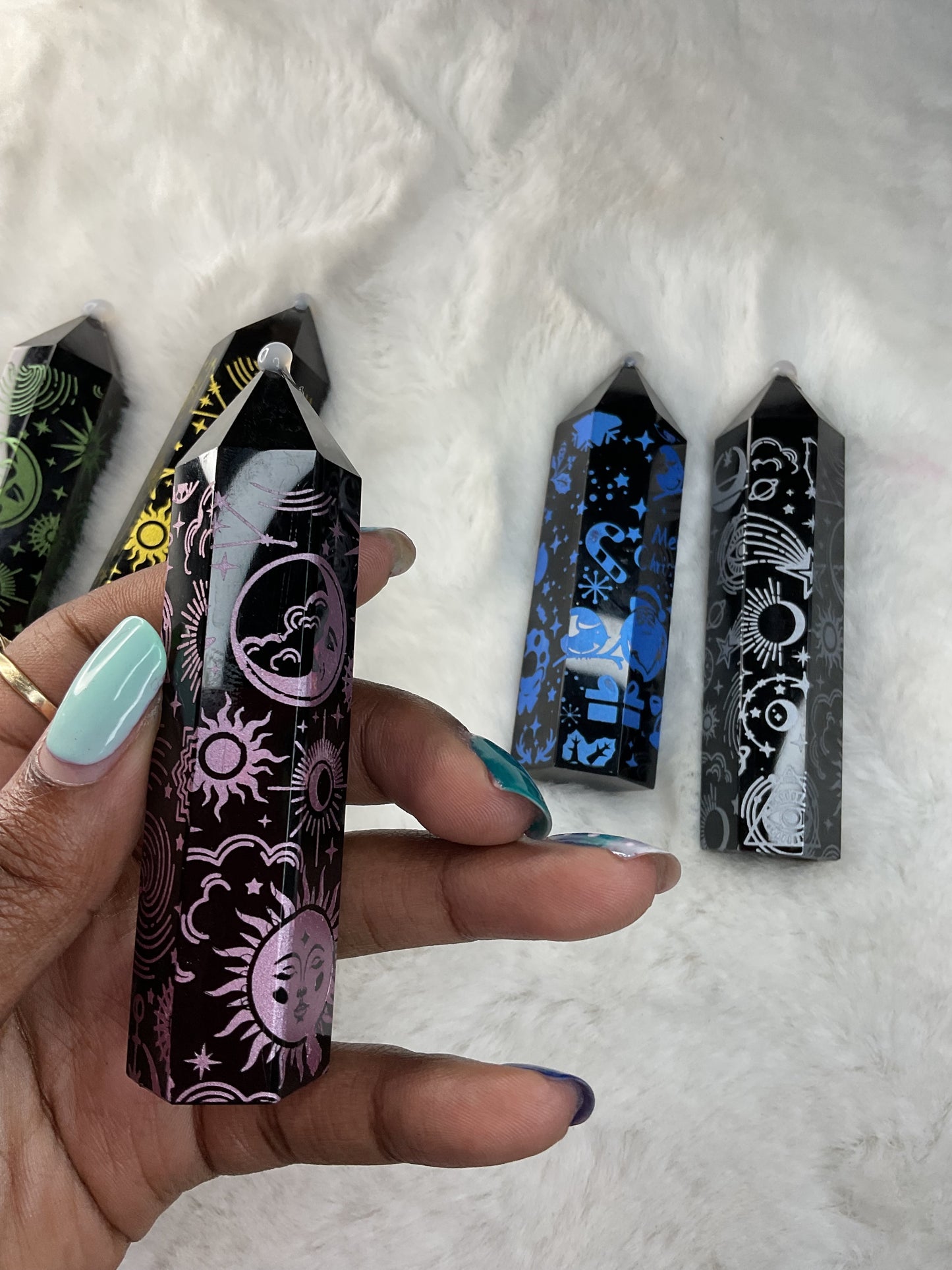 Etched Art Obsidian Point