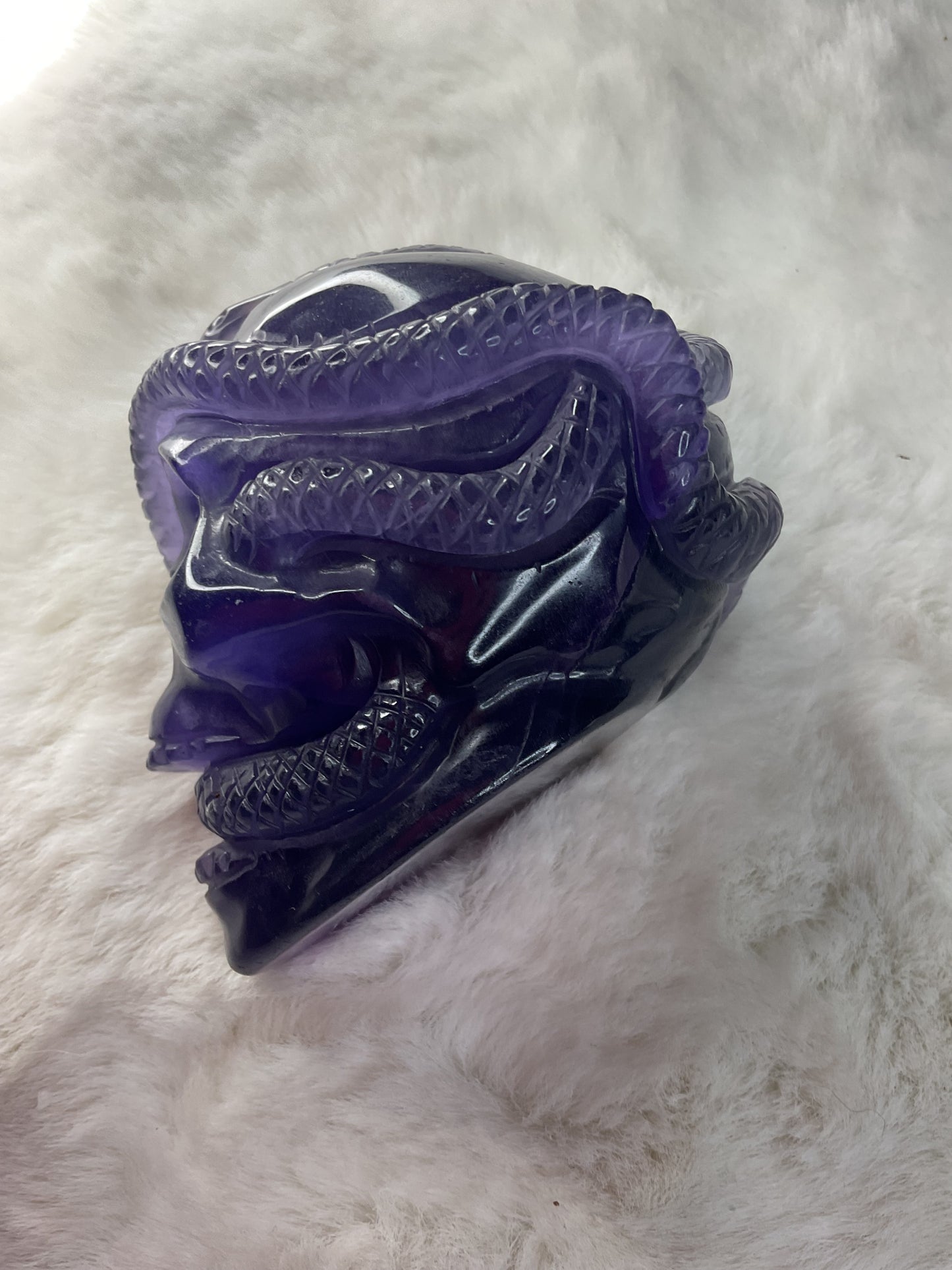 Fluorite Snake Skull