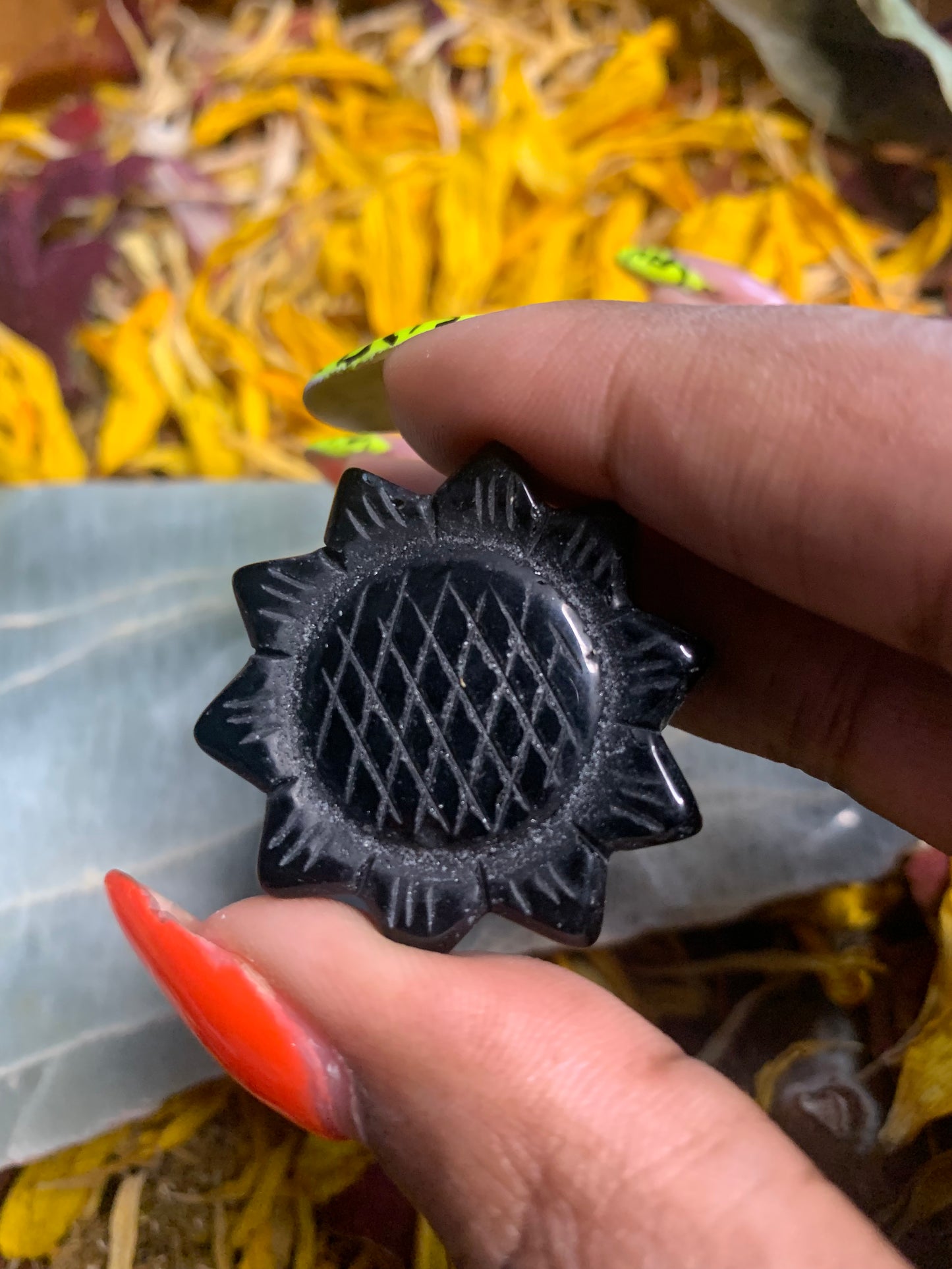 Orange Calcite Sunflower