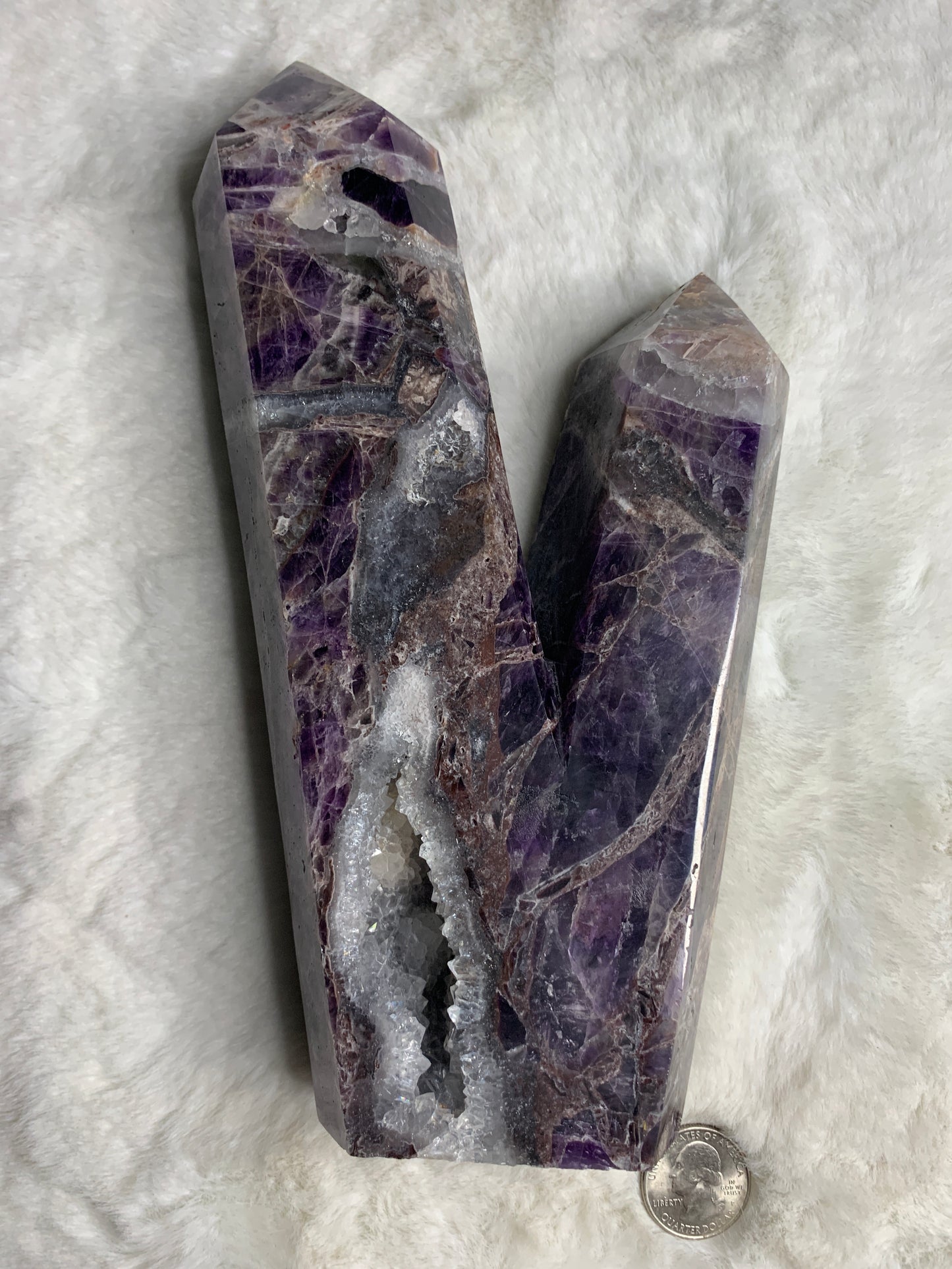 Dream Amethyst Tower - Druzy Double