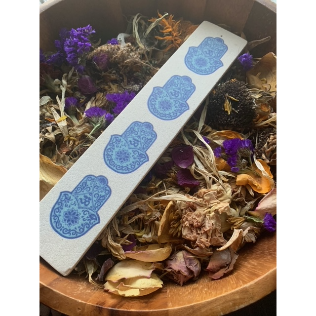 Hamsa Hand White Sandstone Incense Stick Burner - Astrolyszics