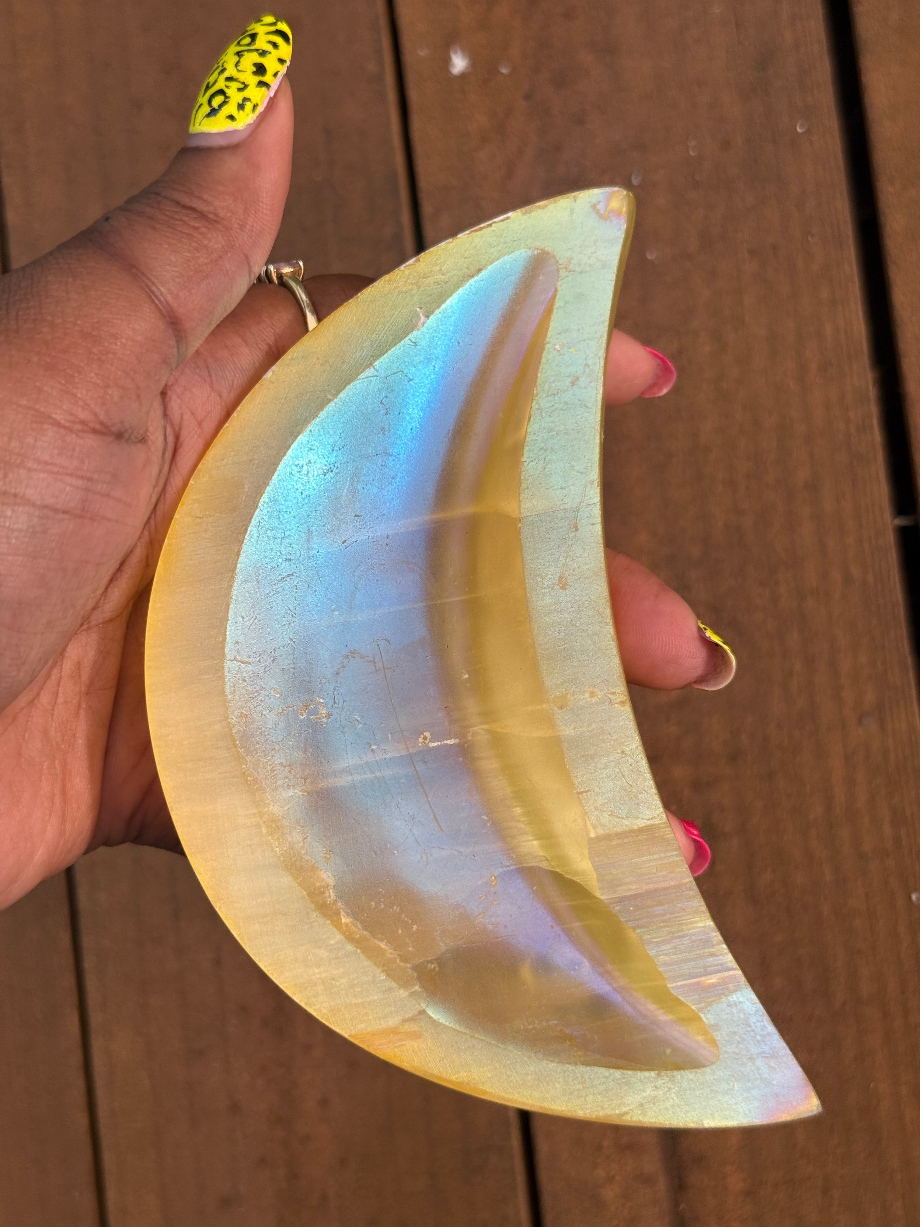 Aura Selenite Moon Bowl