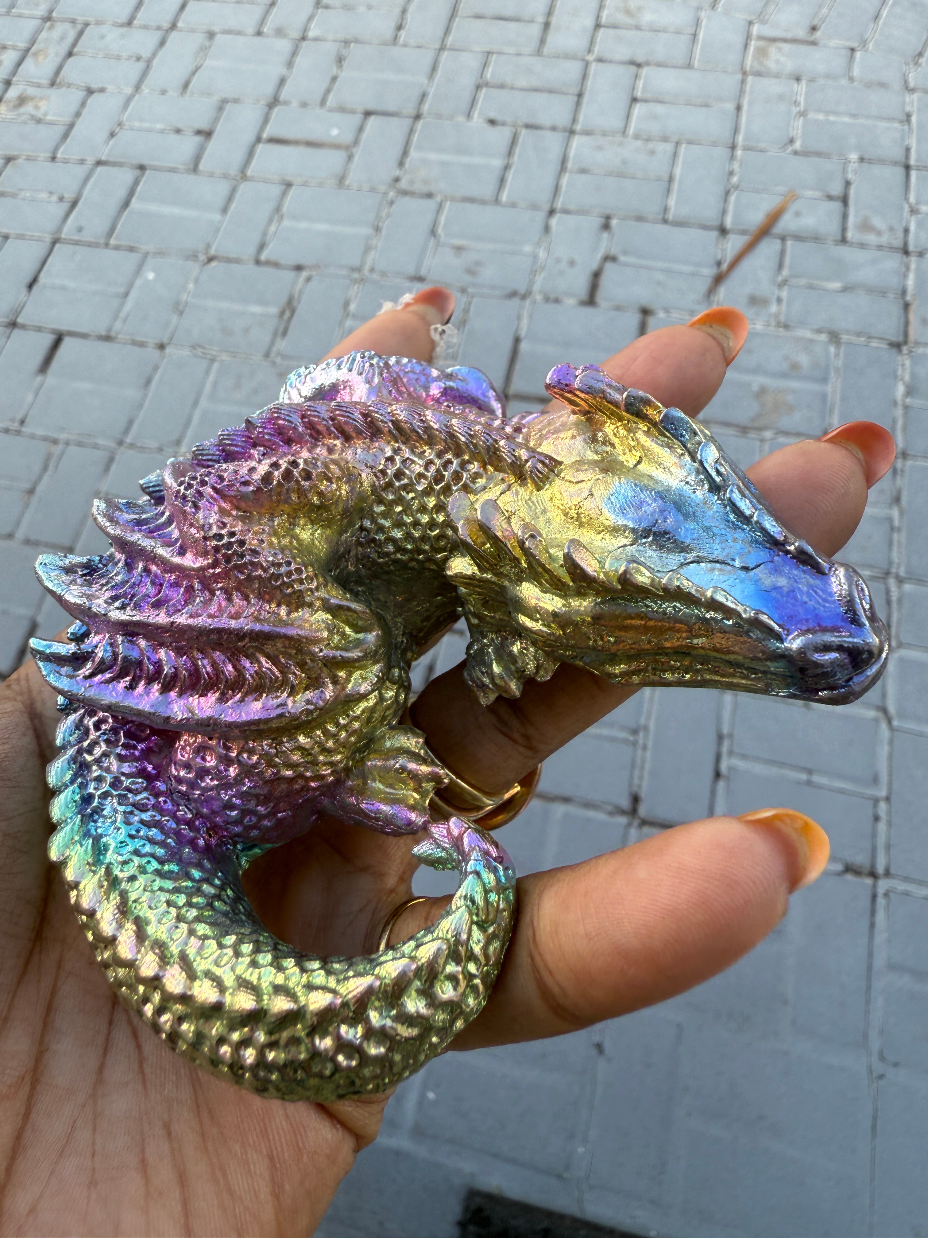 Rainbow Bismuth Dragon - Manifestation & Protection Guardian