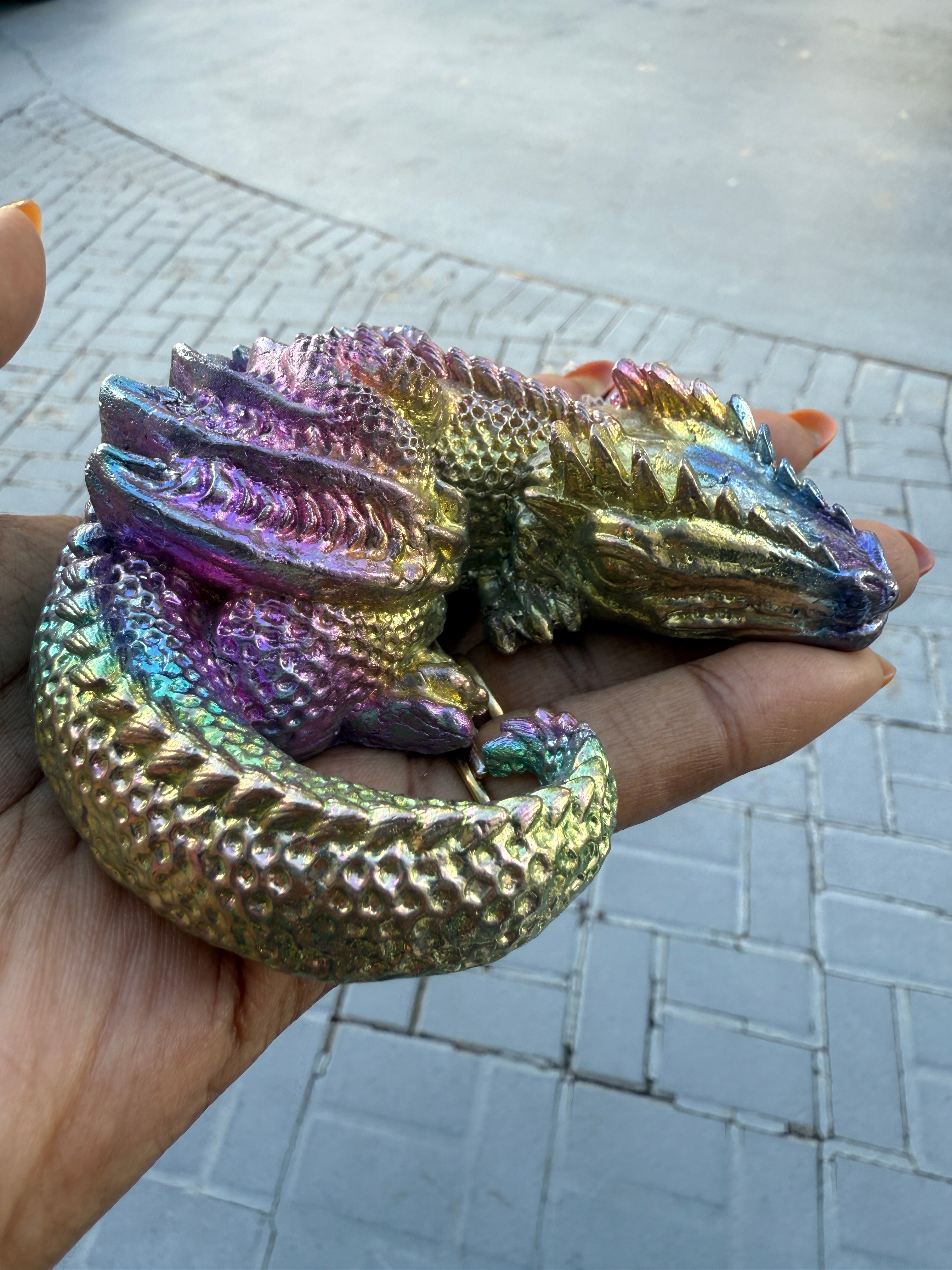 Rainbow Bismuth Dragon - Manifestation & Protection Guardian