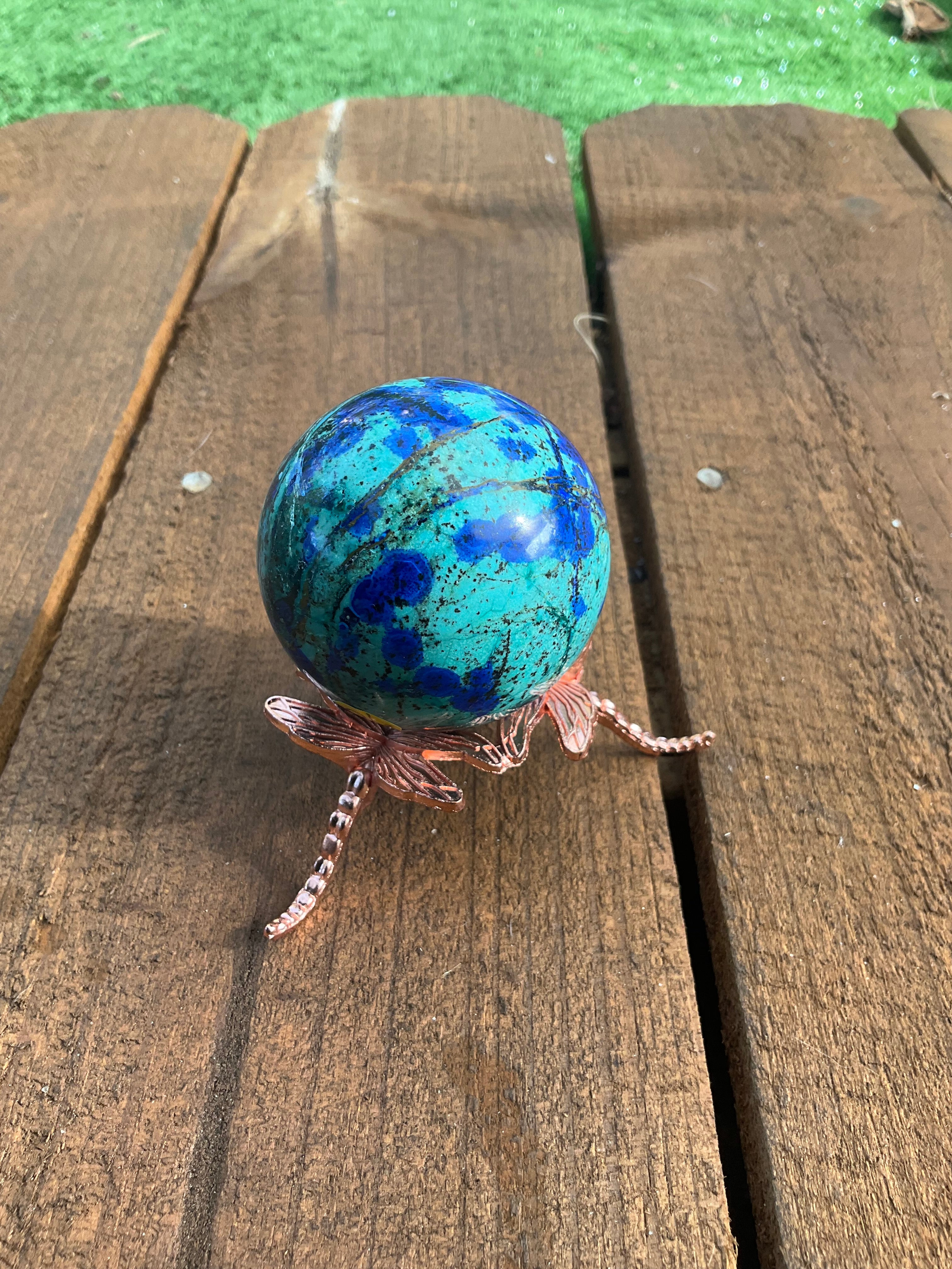 Azurite in Malachite Sphere