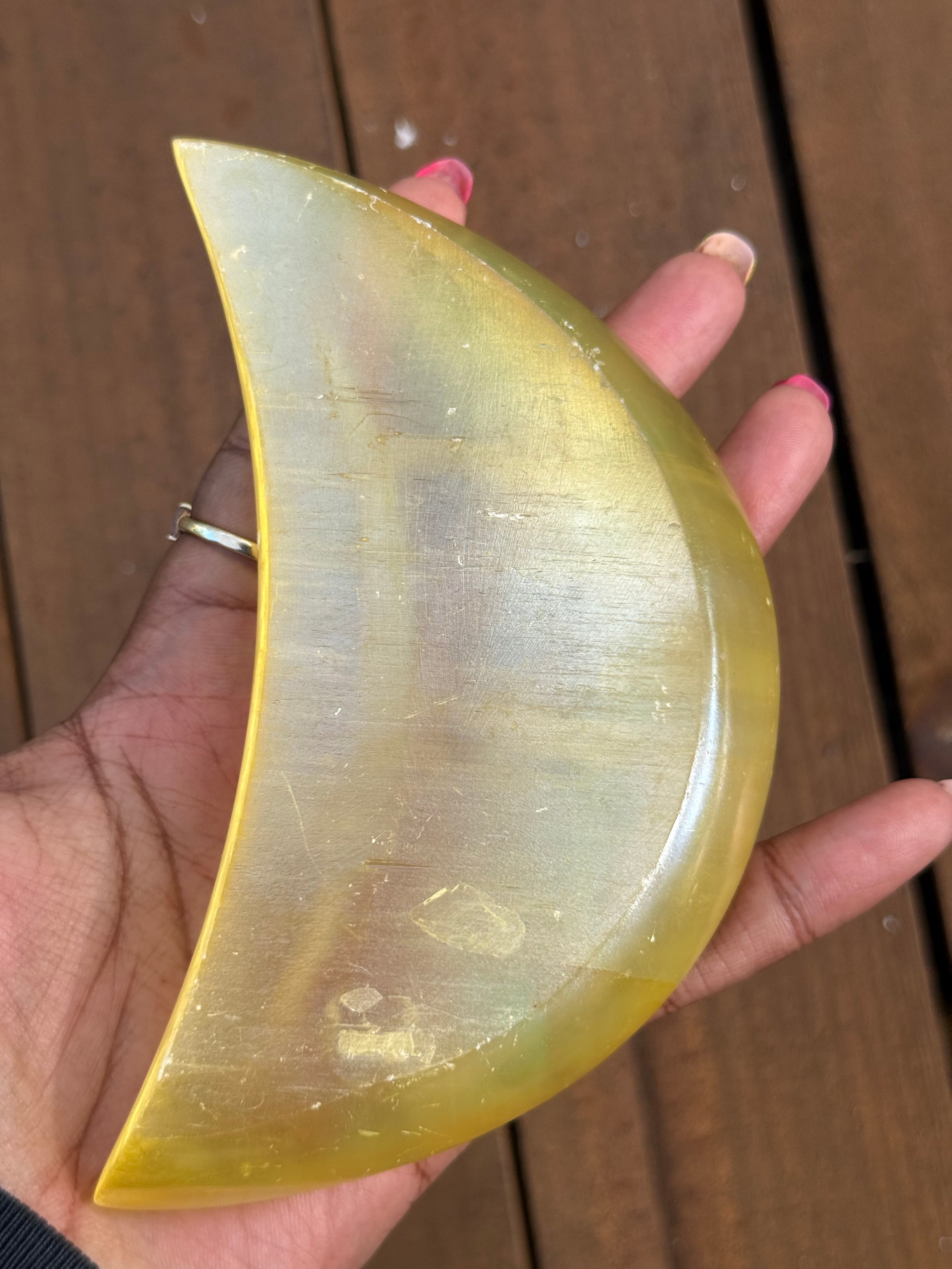 Aura Selenite Moon Bowl