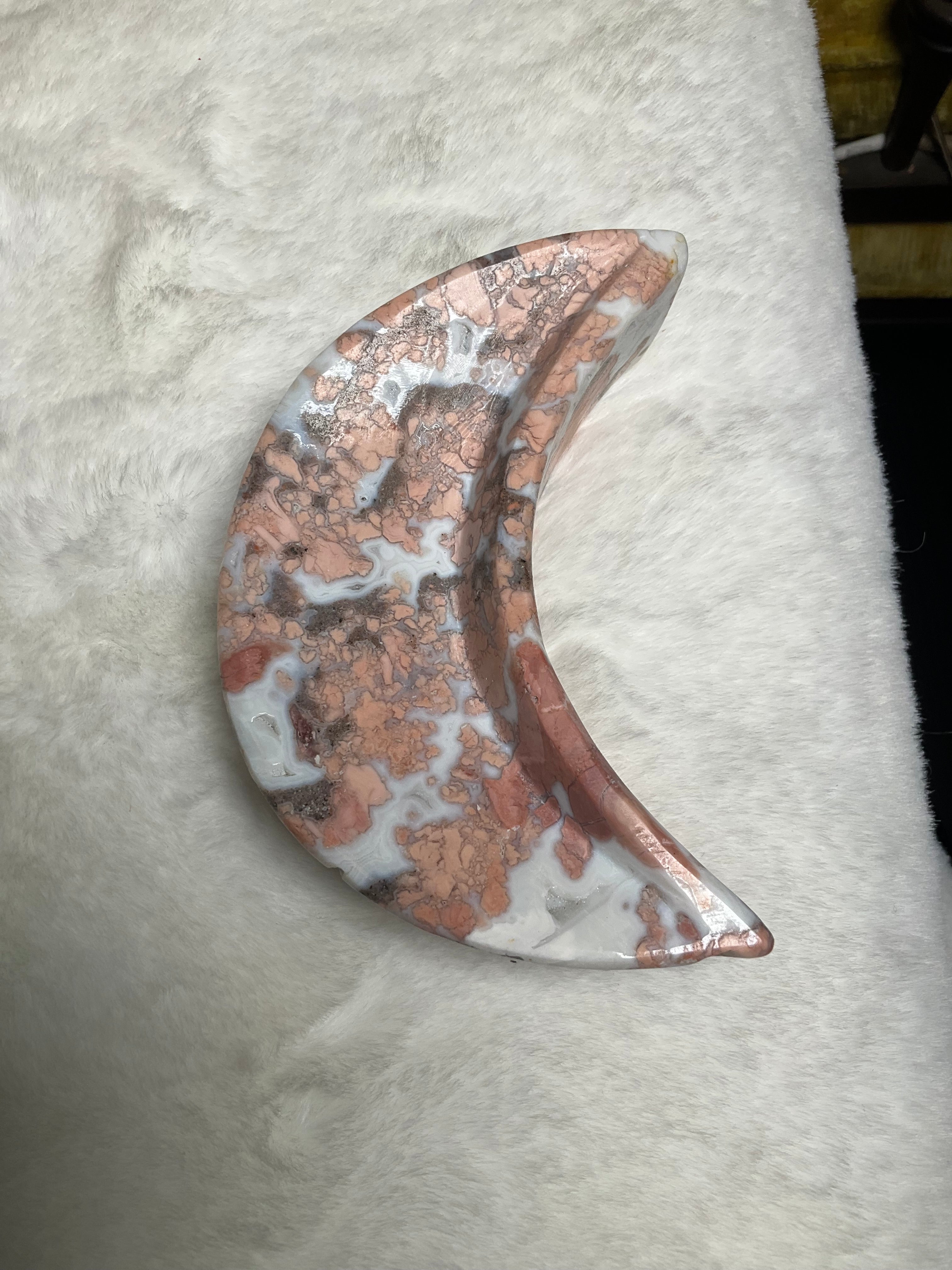 Flower Agate Moon Bowl