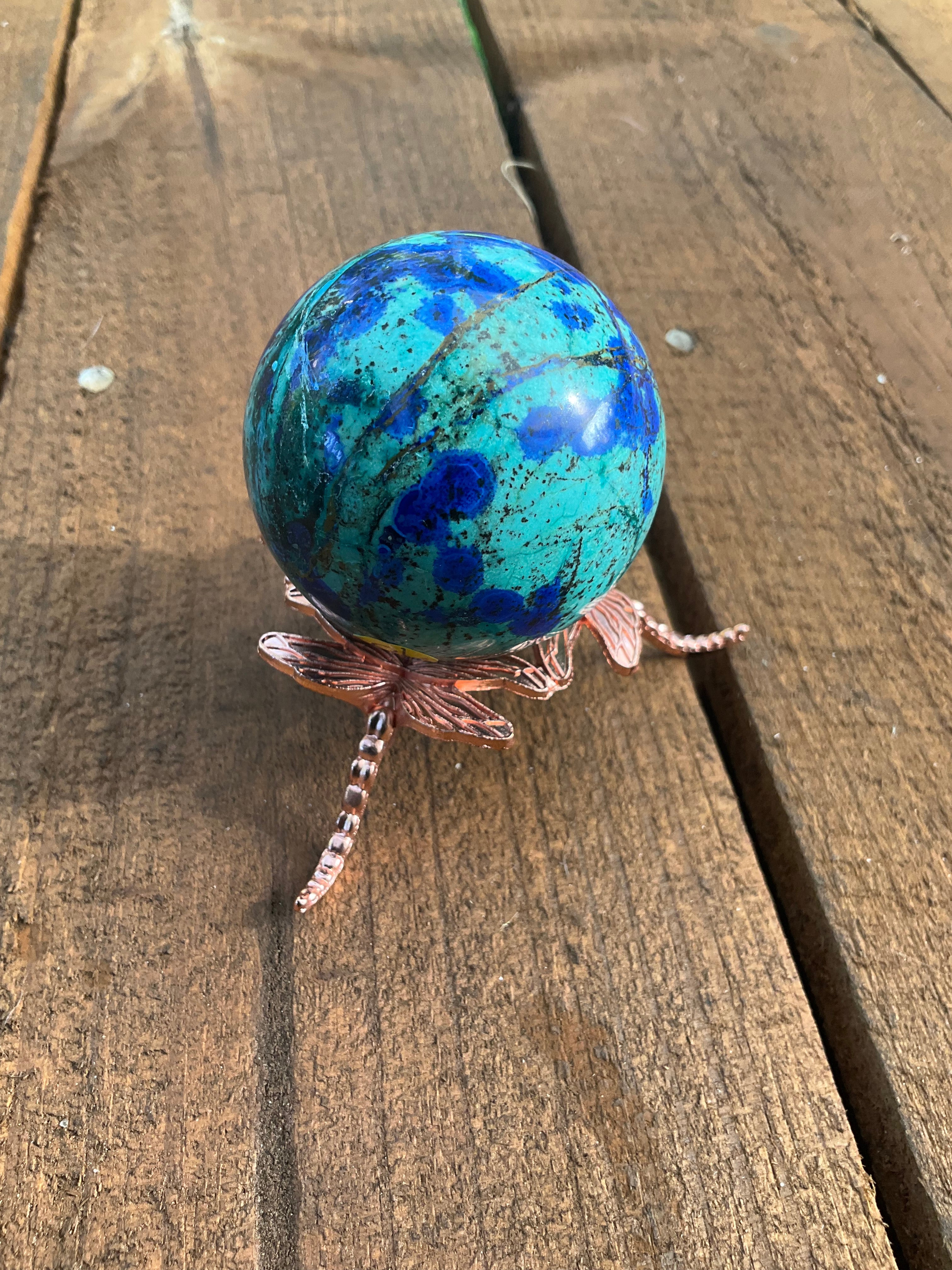 Azurite in Malachite Sphere