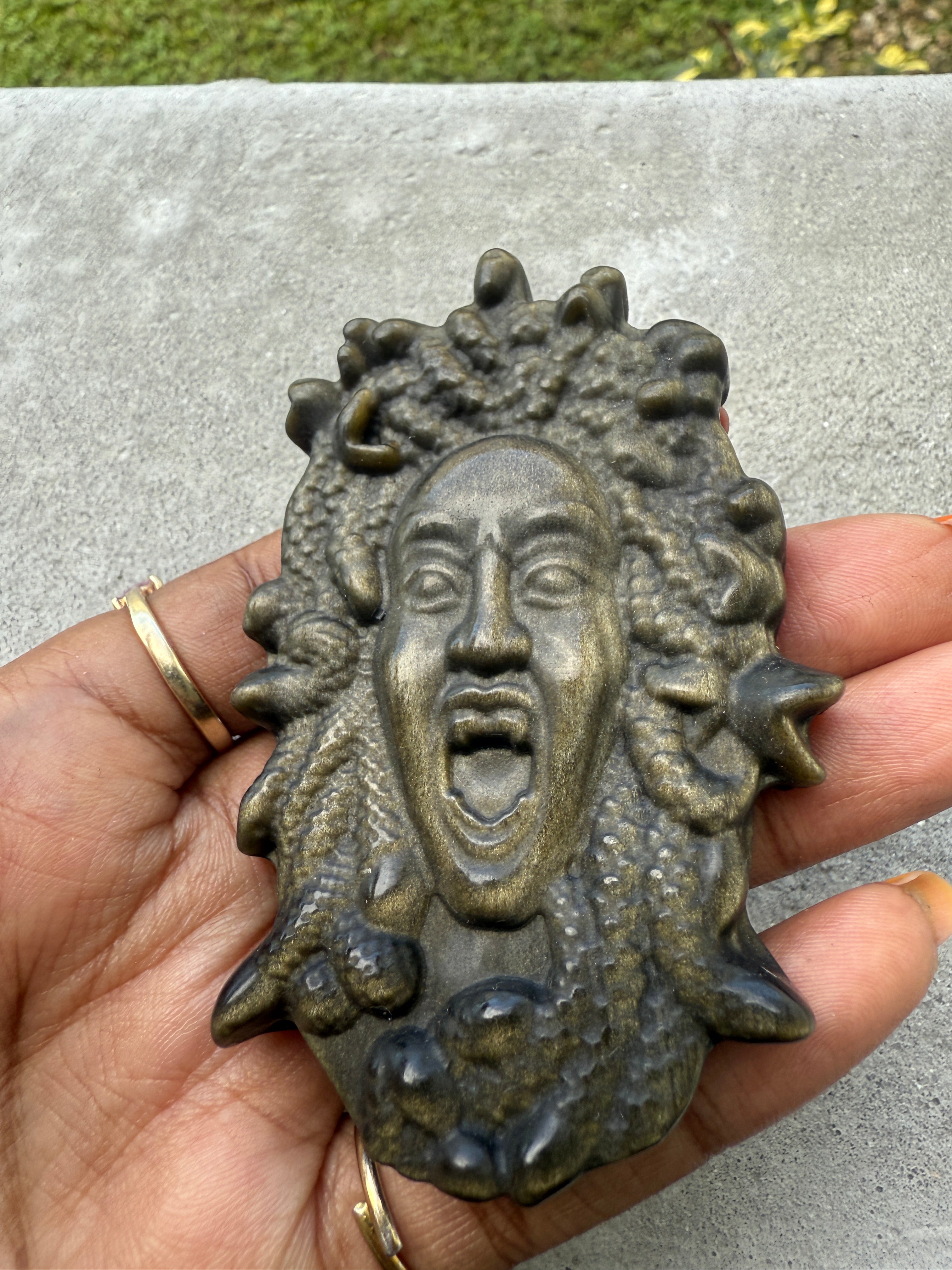 Golden / Silver Obsidian Medusa - Divine Feminine Protector