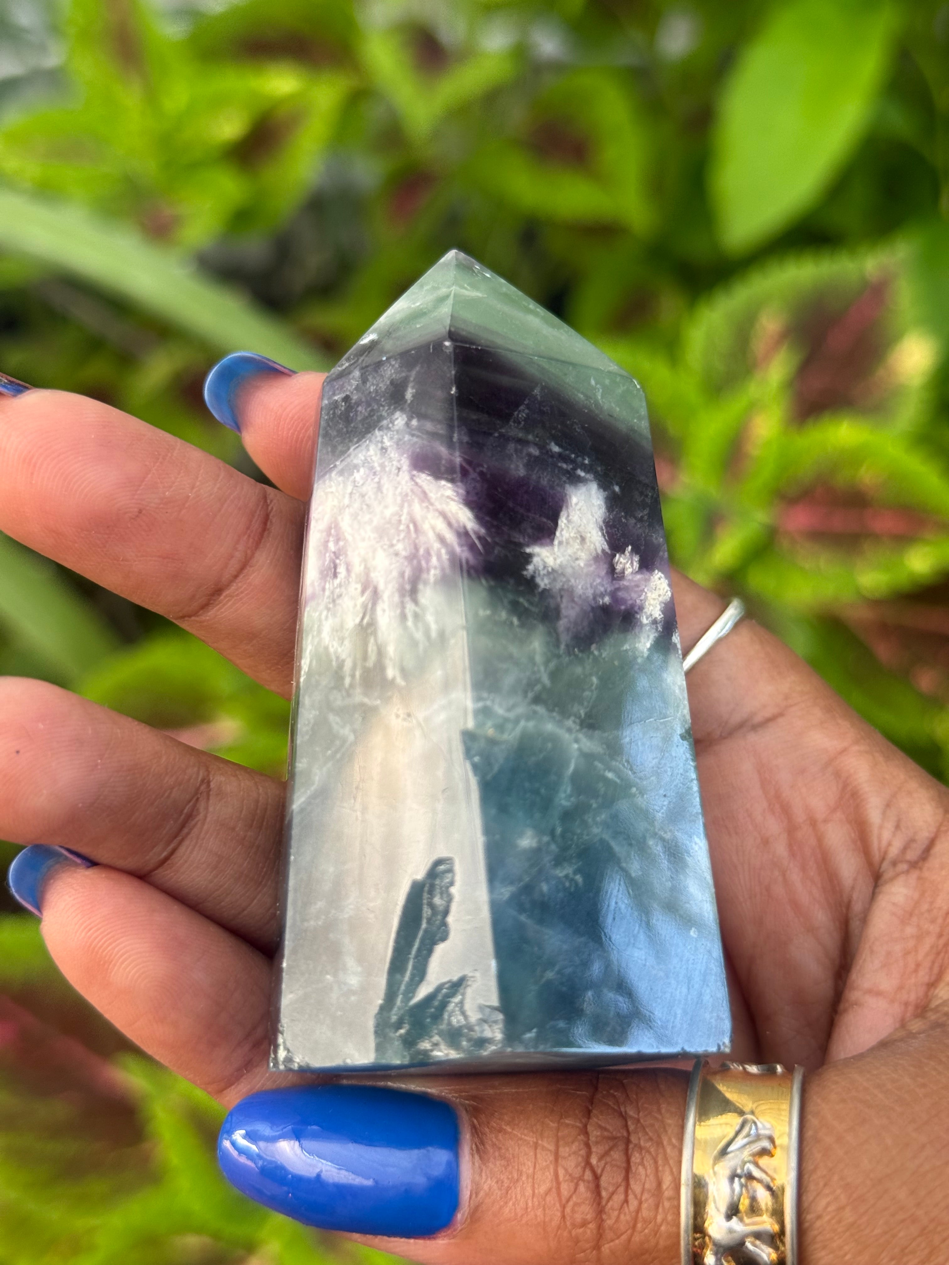Feather Fluorite Obelisk