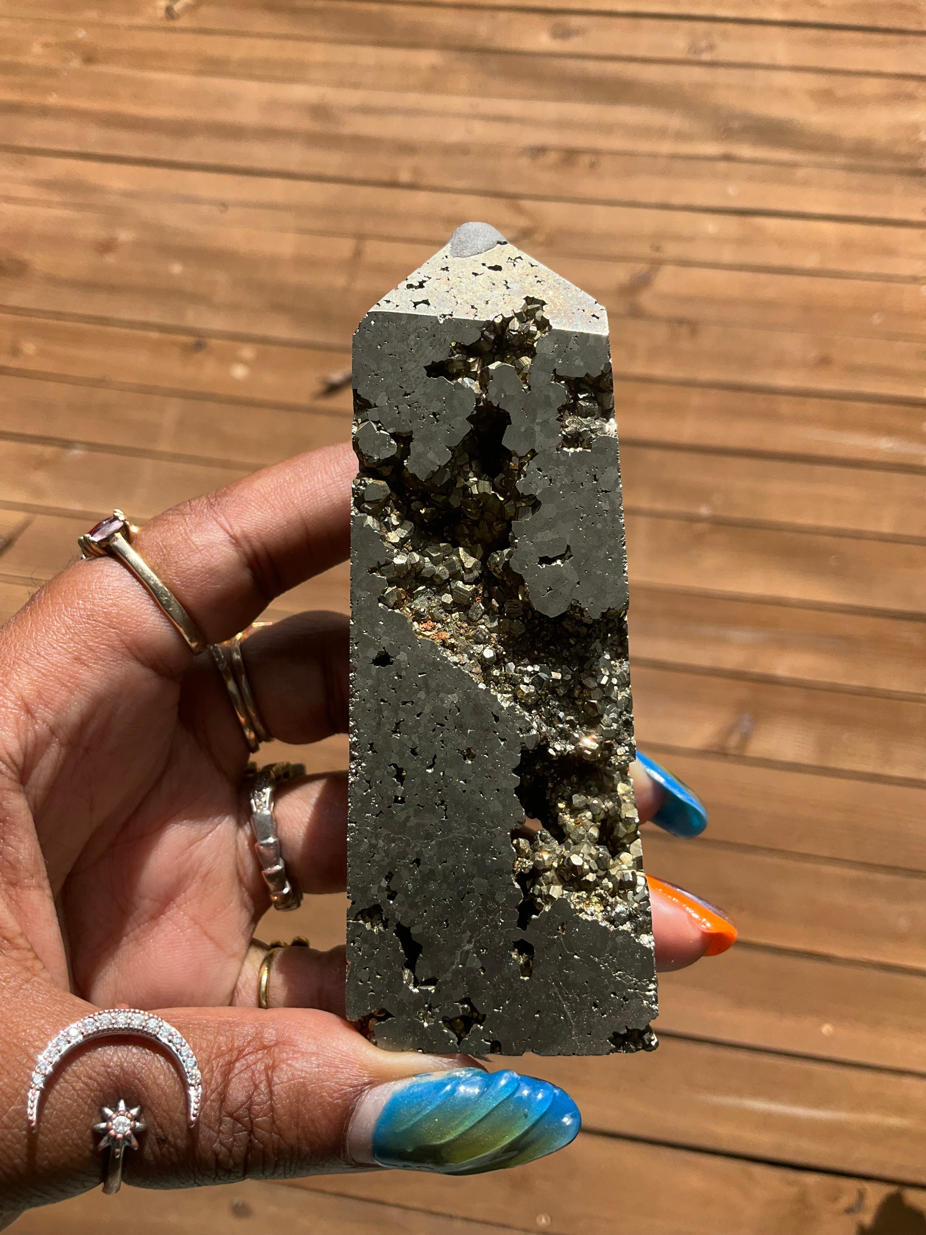 Pyrite Druzy Tower