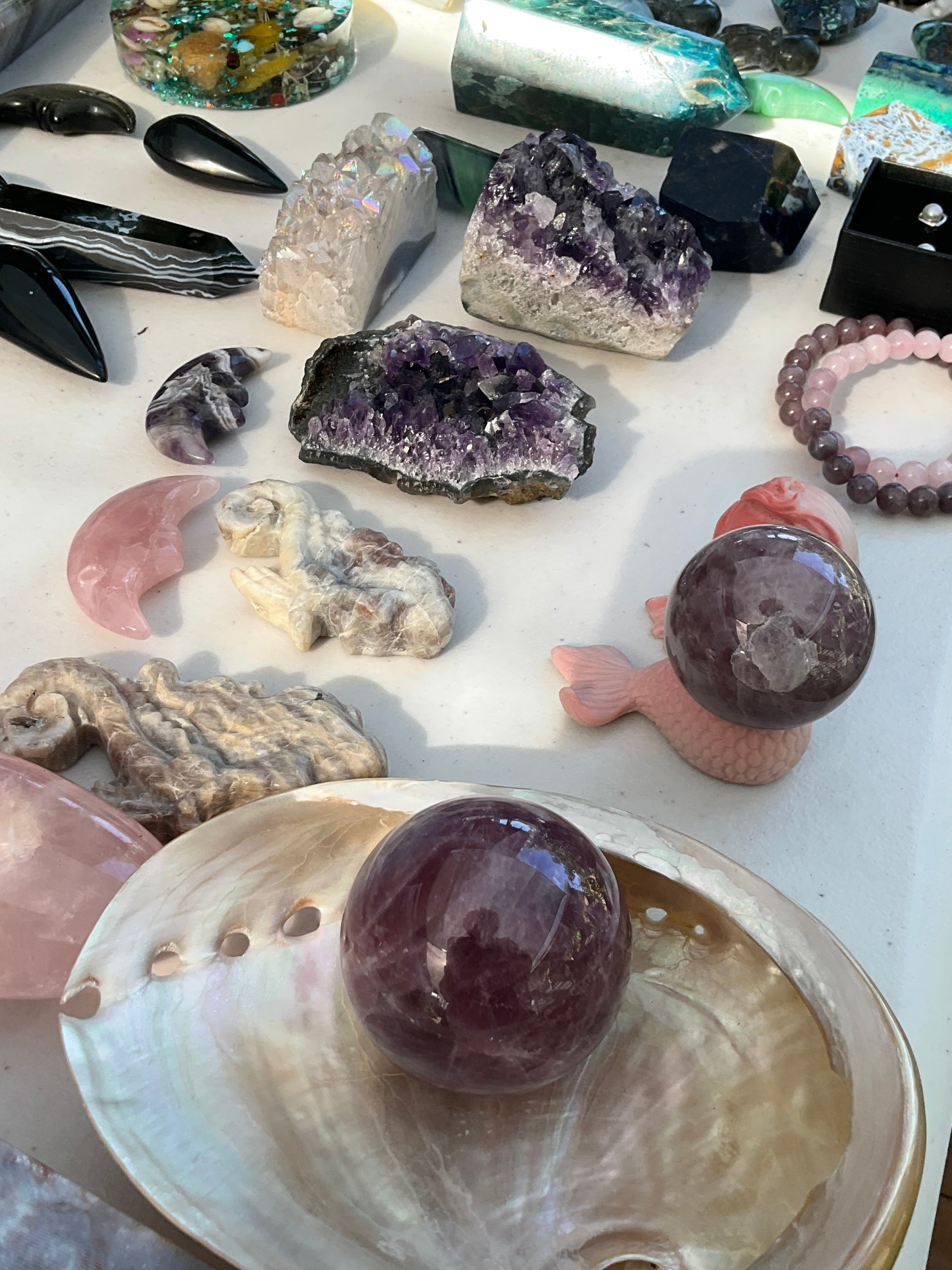 Star Purple Rose Quartz Sphere