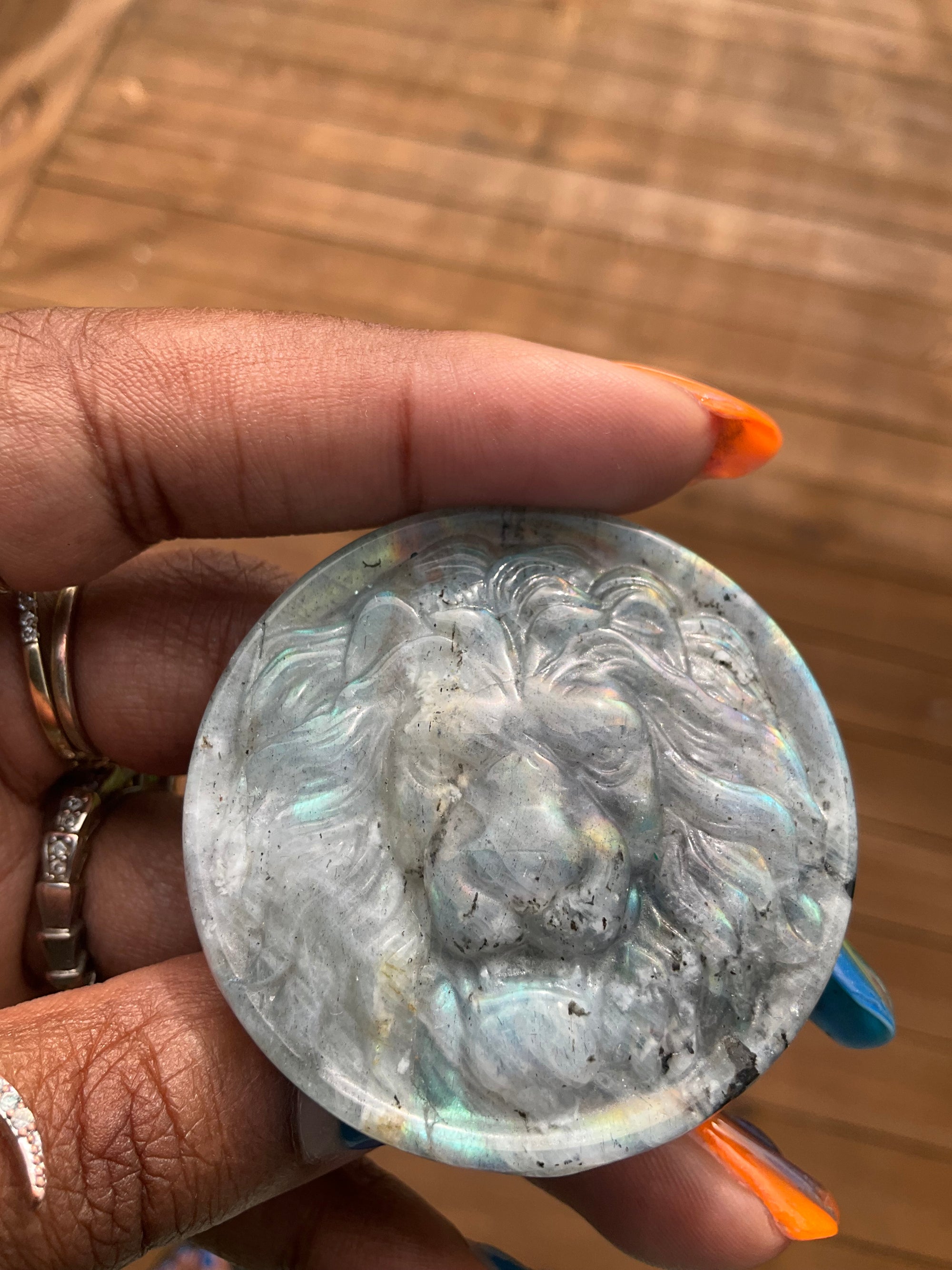 Labradorite Lion Medallion