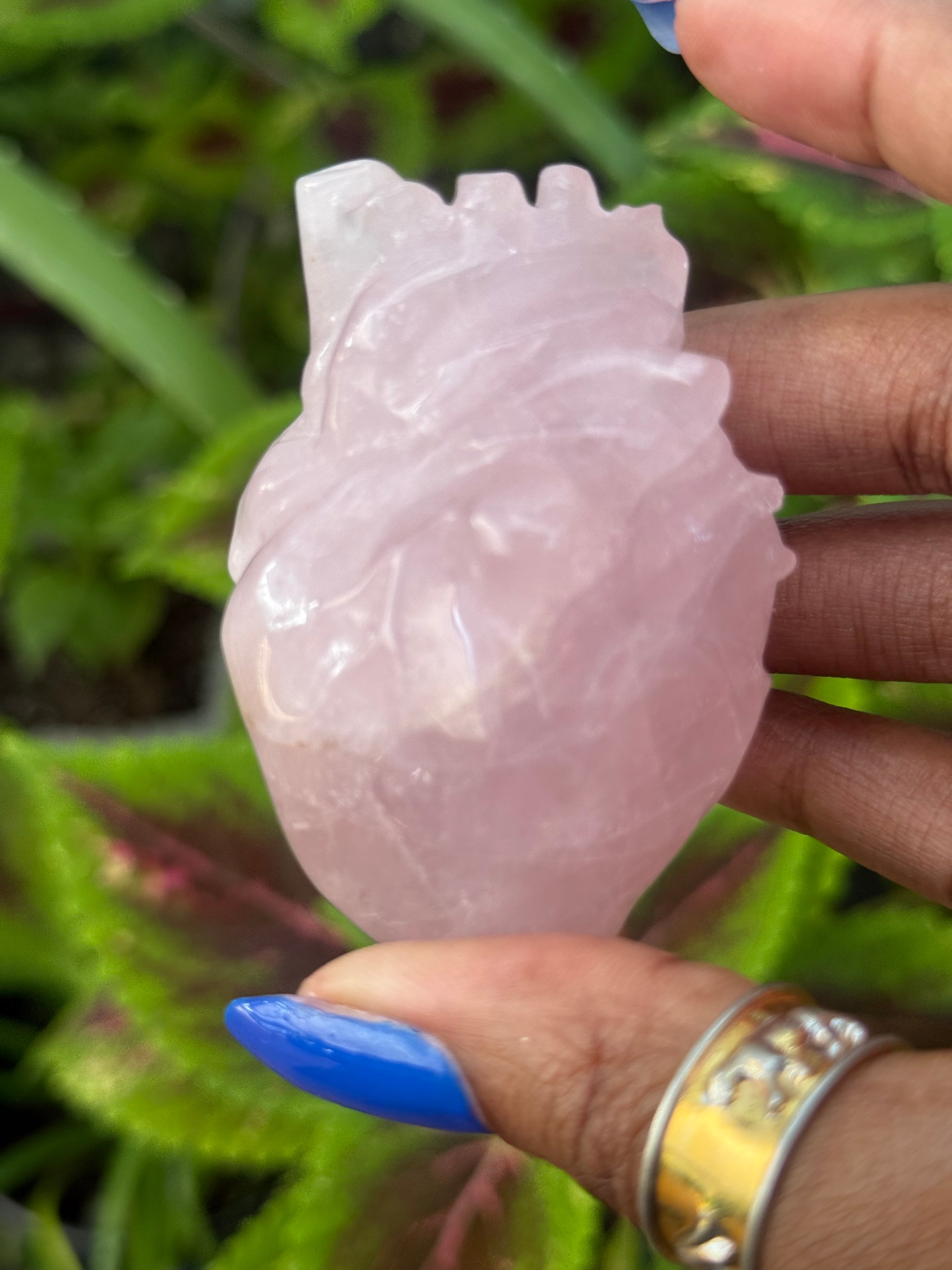 Wounded Healer Heart - Rose Quartz (Intentionally Imperfect)