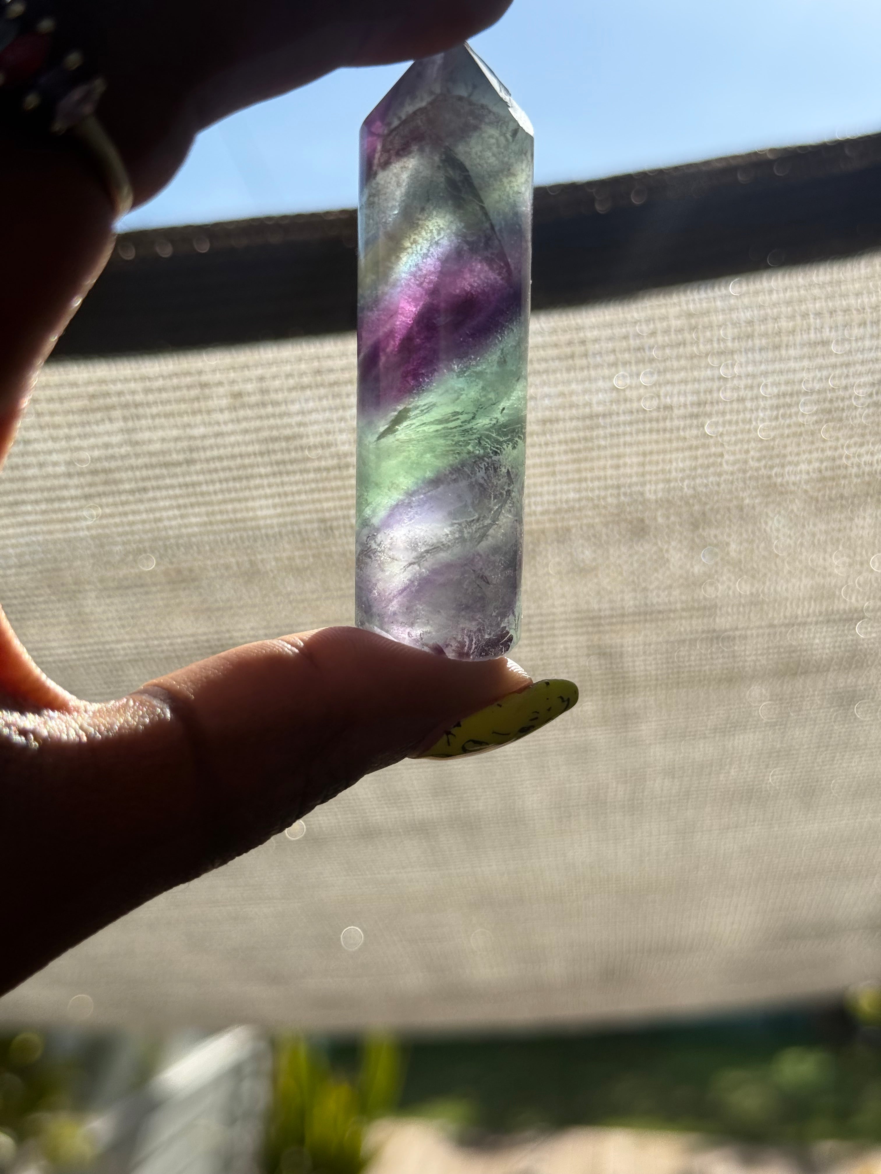 Rainbow Fluorite Point