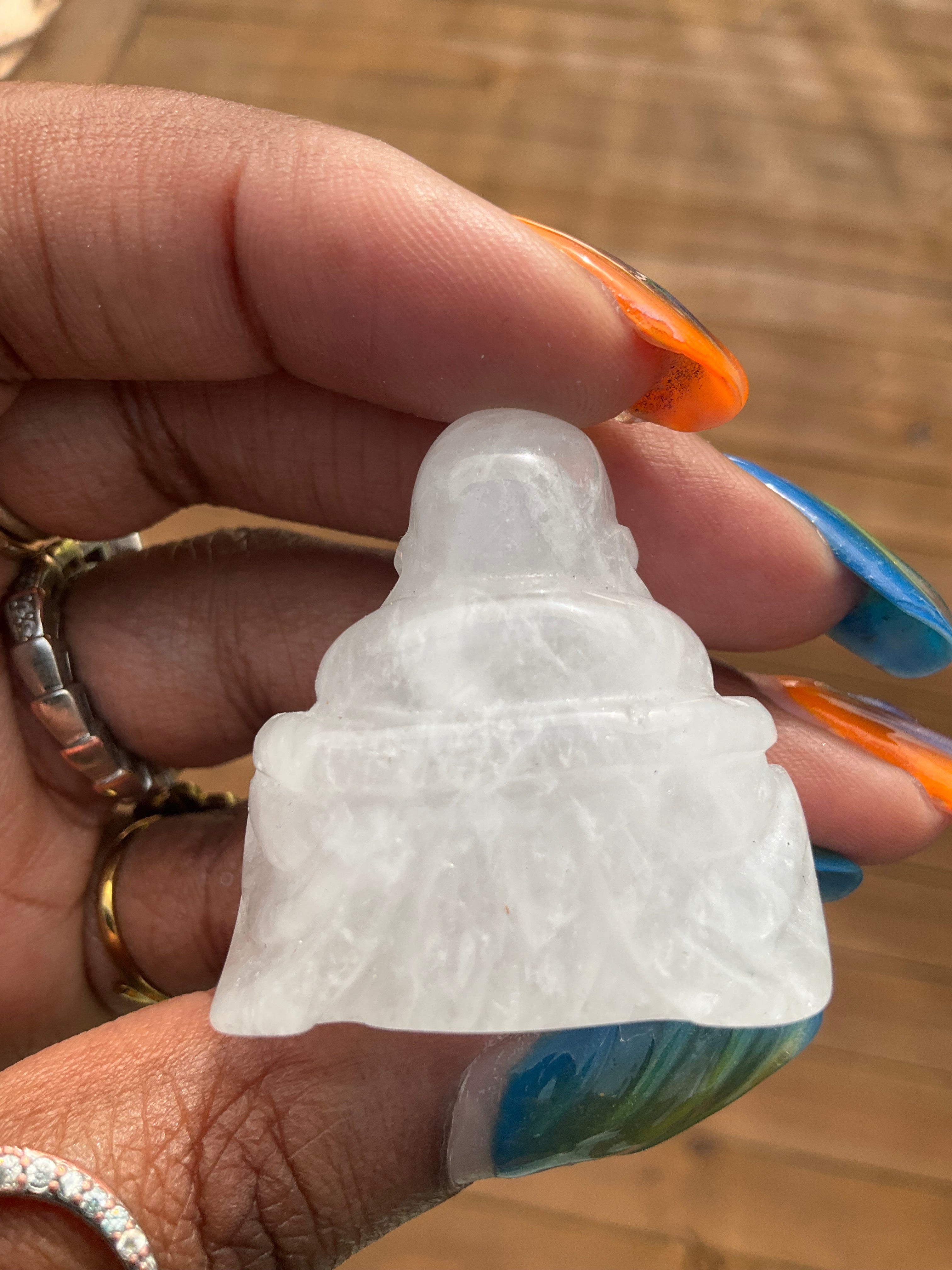 Clear Quartz Happy Buddha