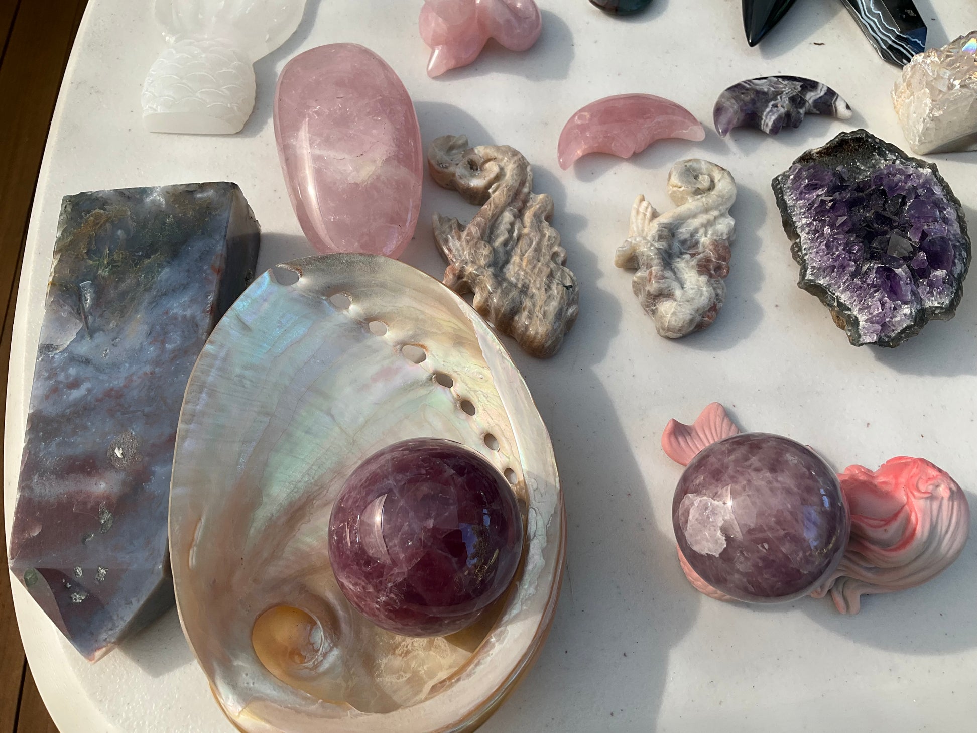 Star Purple Rose Quartz Sphere