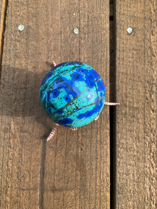 Azurite in Malachite Sphere