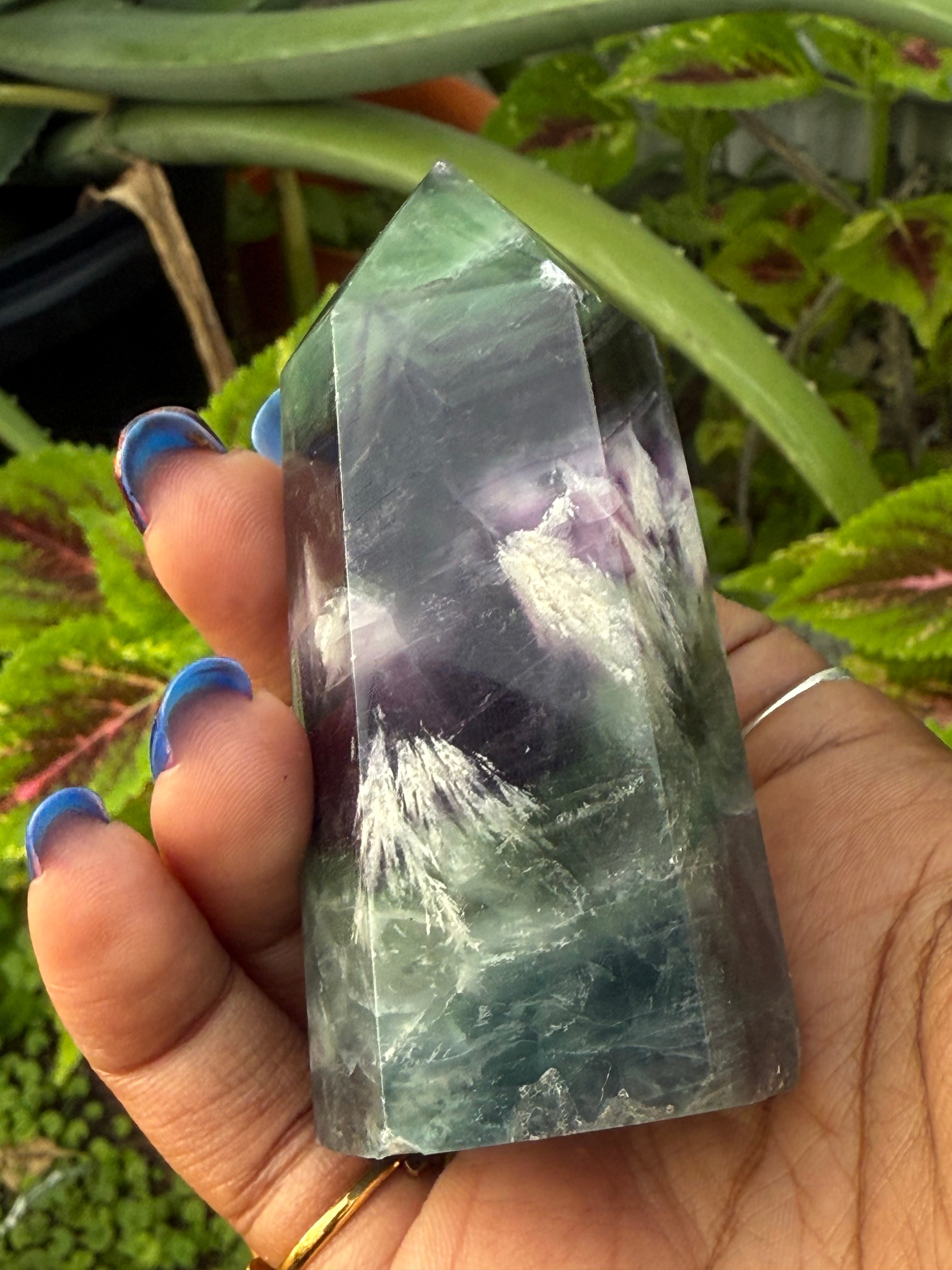 Feather Fluorite Obelisk