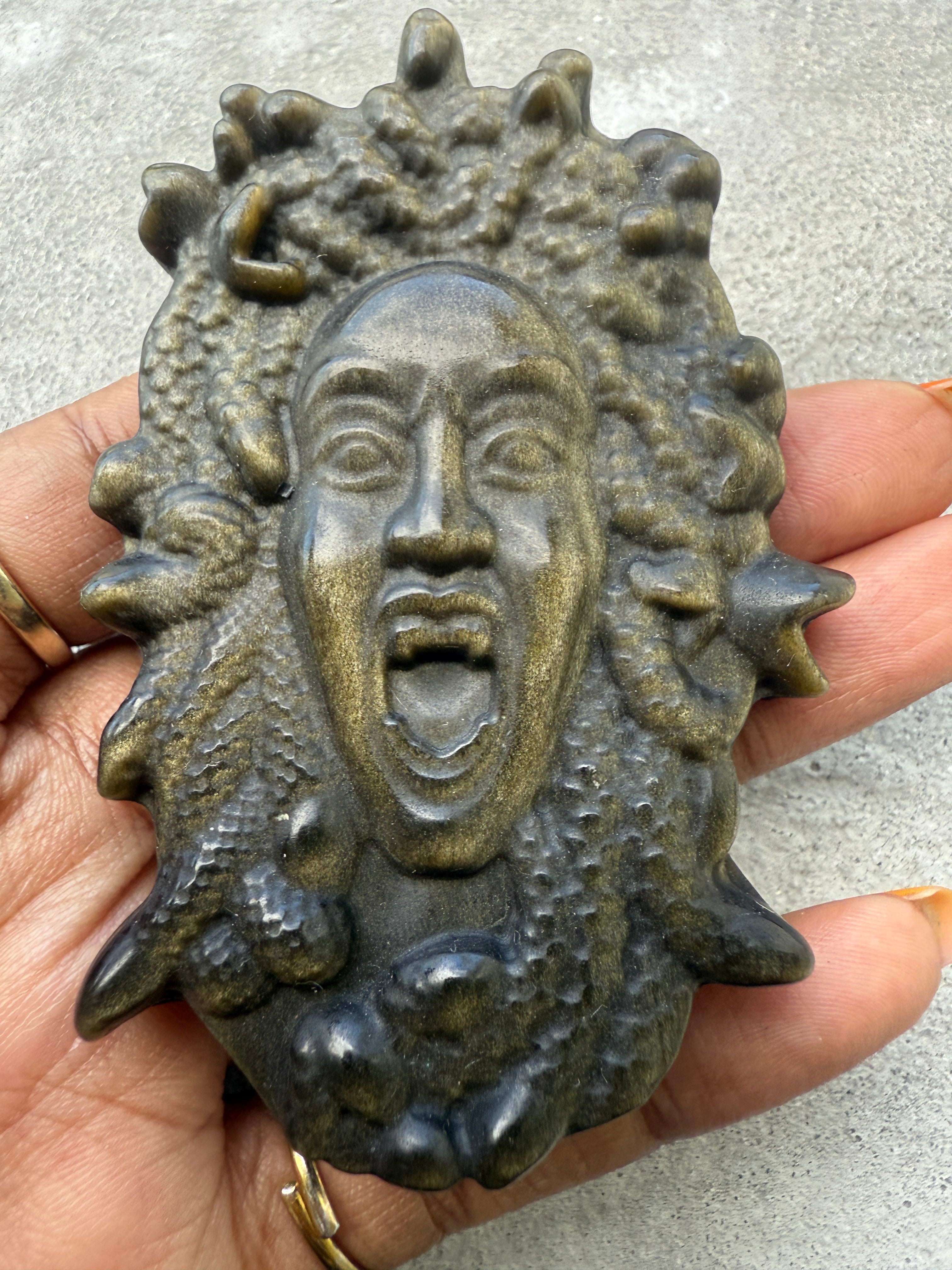 Golden / Silver Obsidian Medusa - Divine Feminine Protector