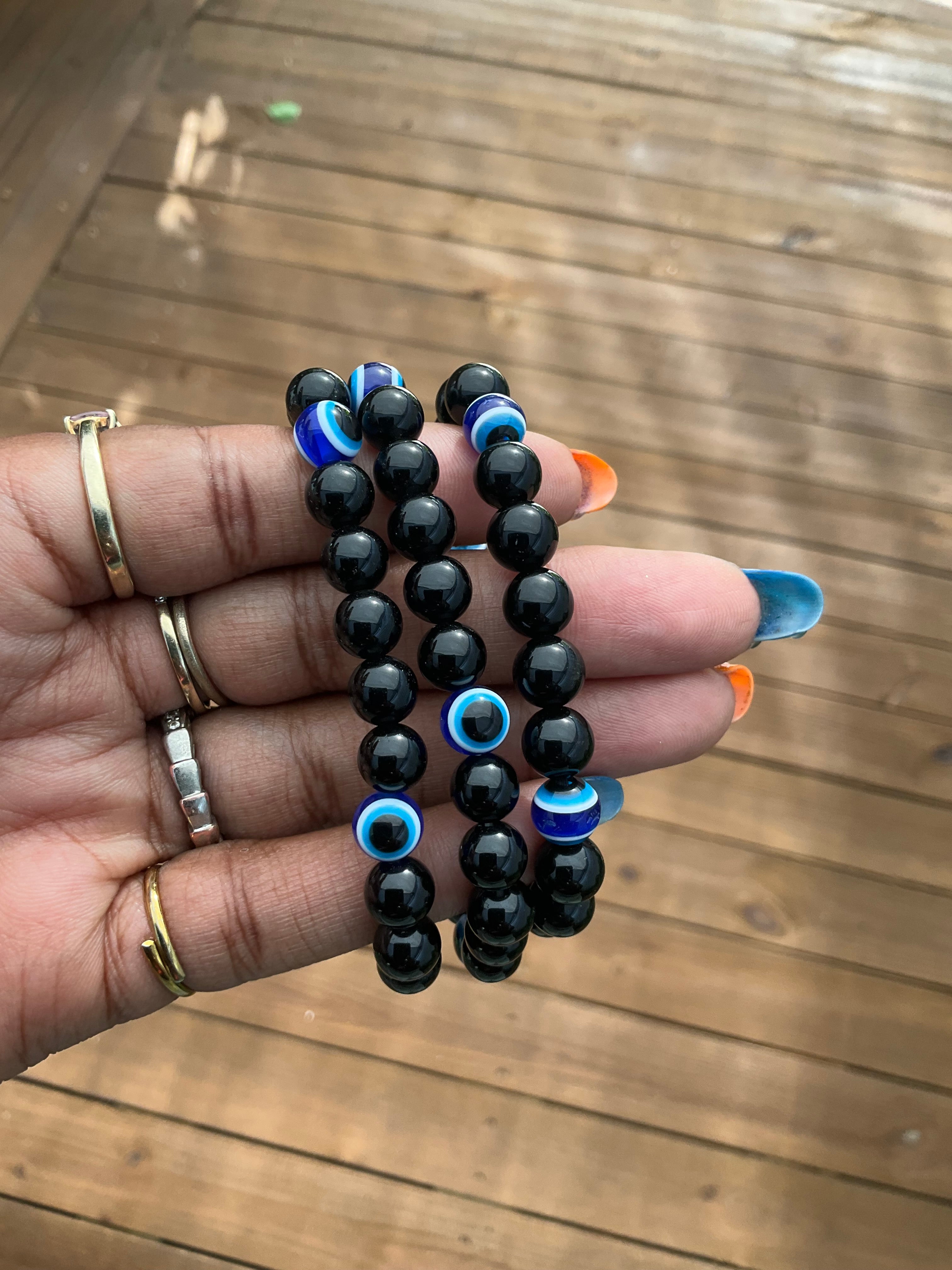 Evil Eye Obsidian Bracelet