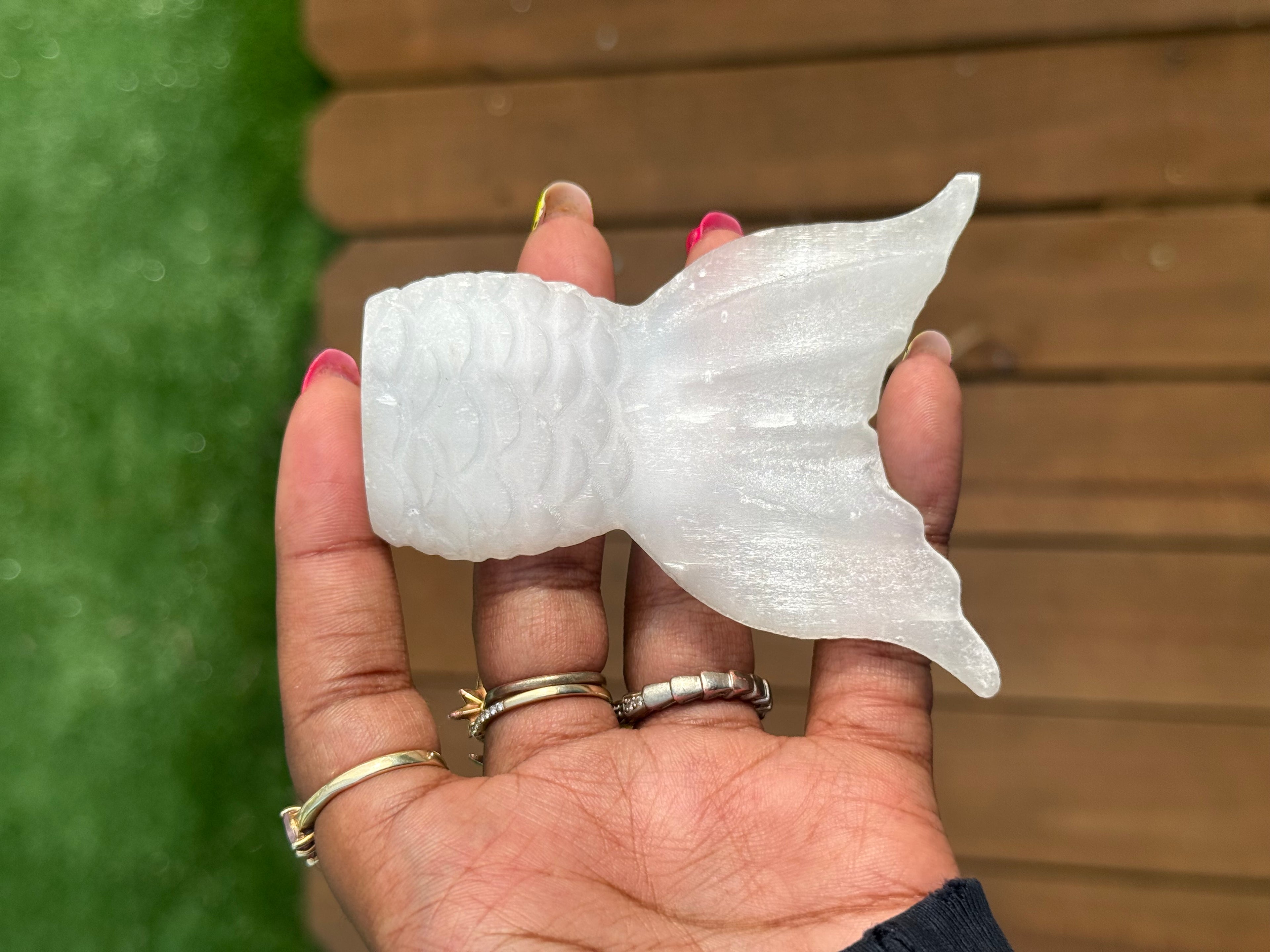 Selenite Fish Tail
