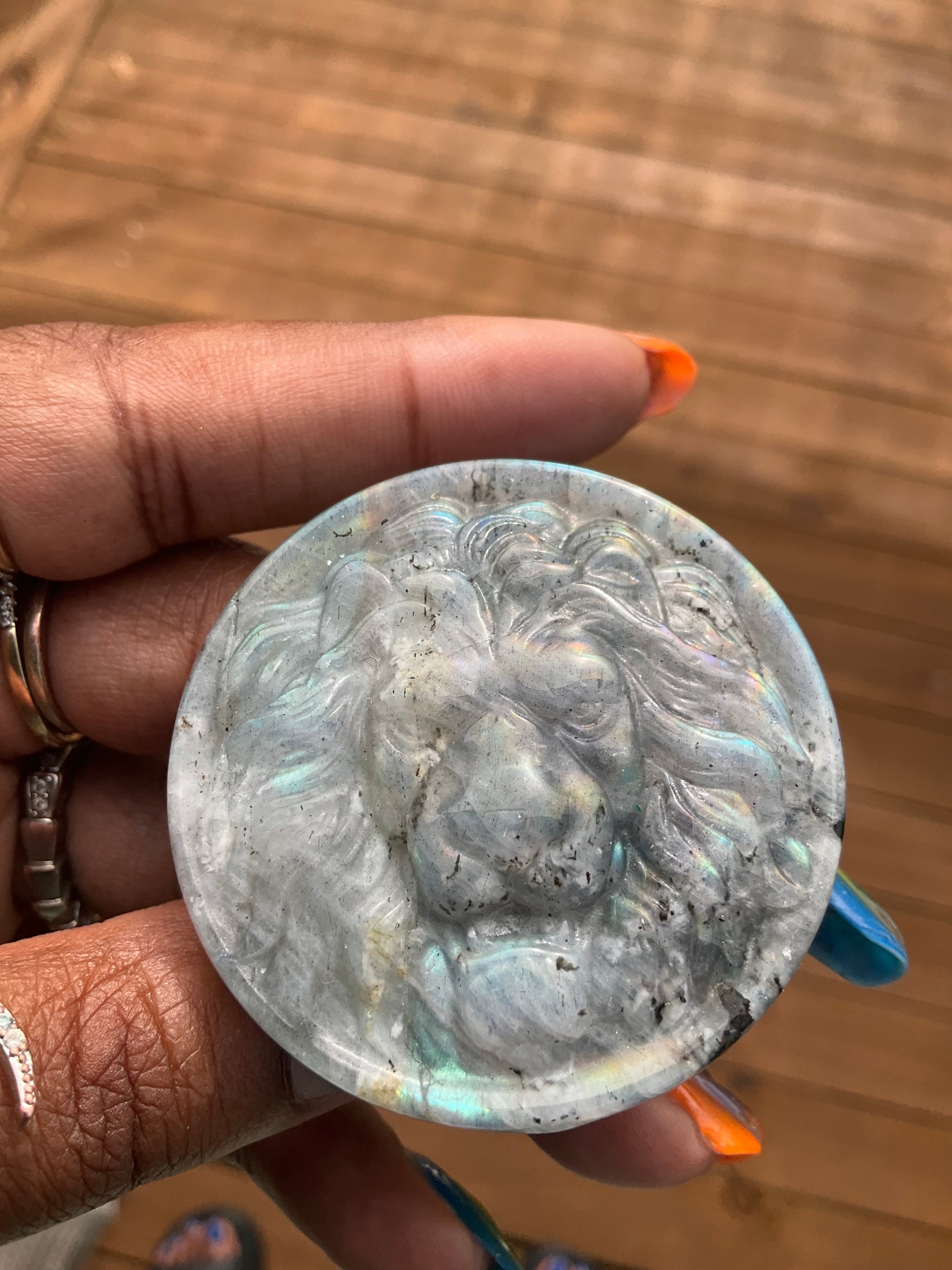 Labradorite Lion Medallion