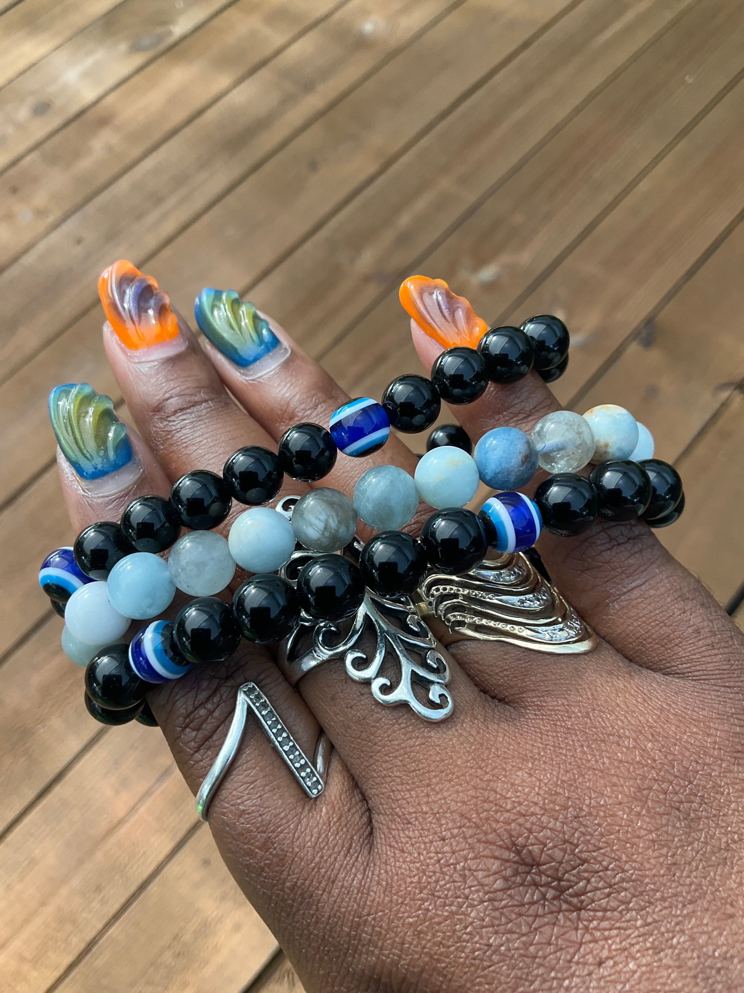 Evil Eye Obsidian Bracelet