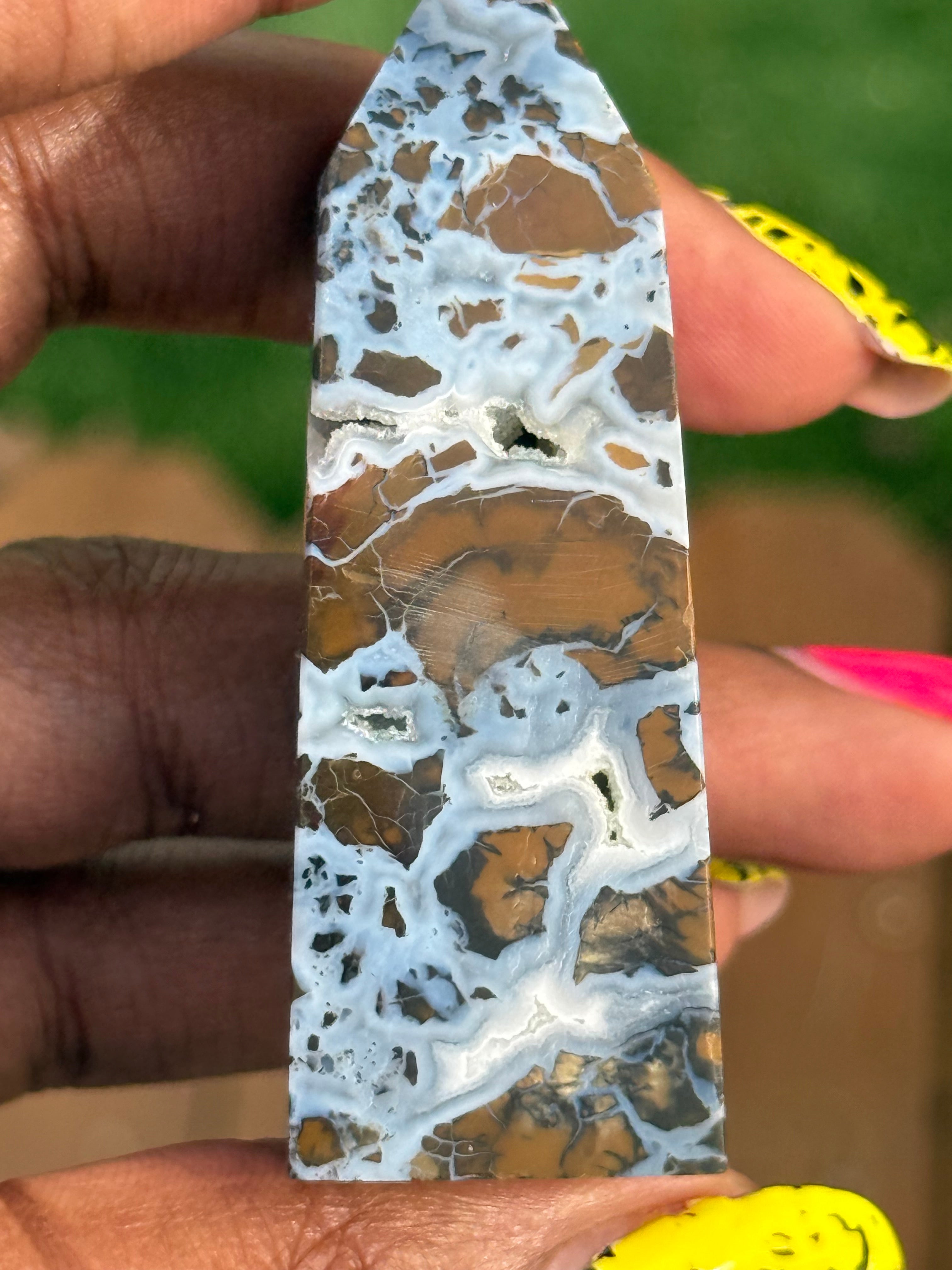 Indonesia Yellow Druzy Agate Tower