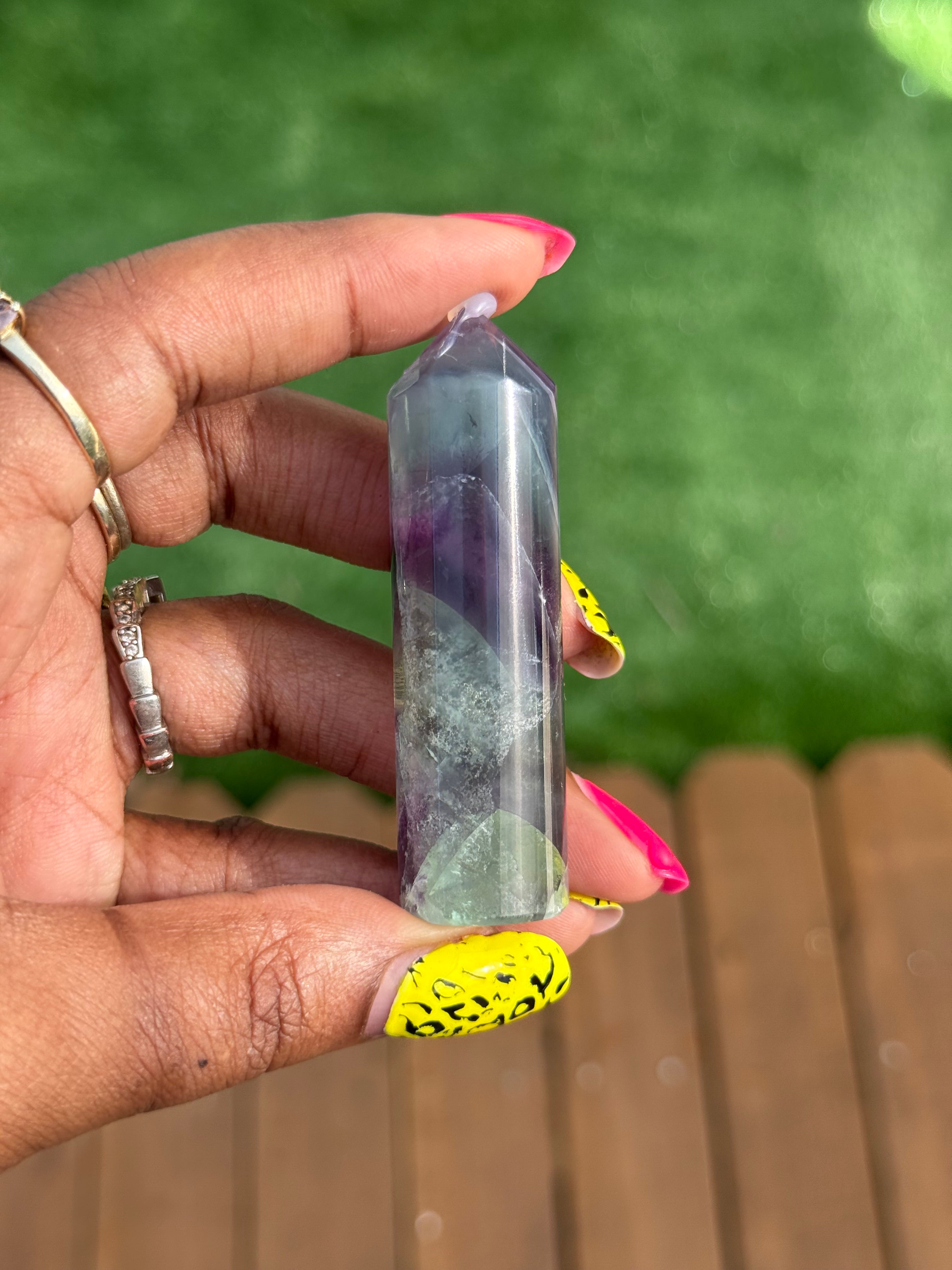 Rainbow Fluorite Point