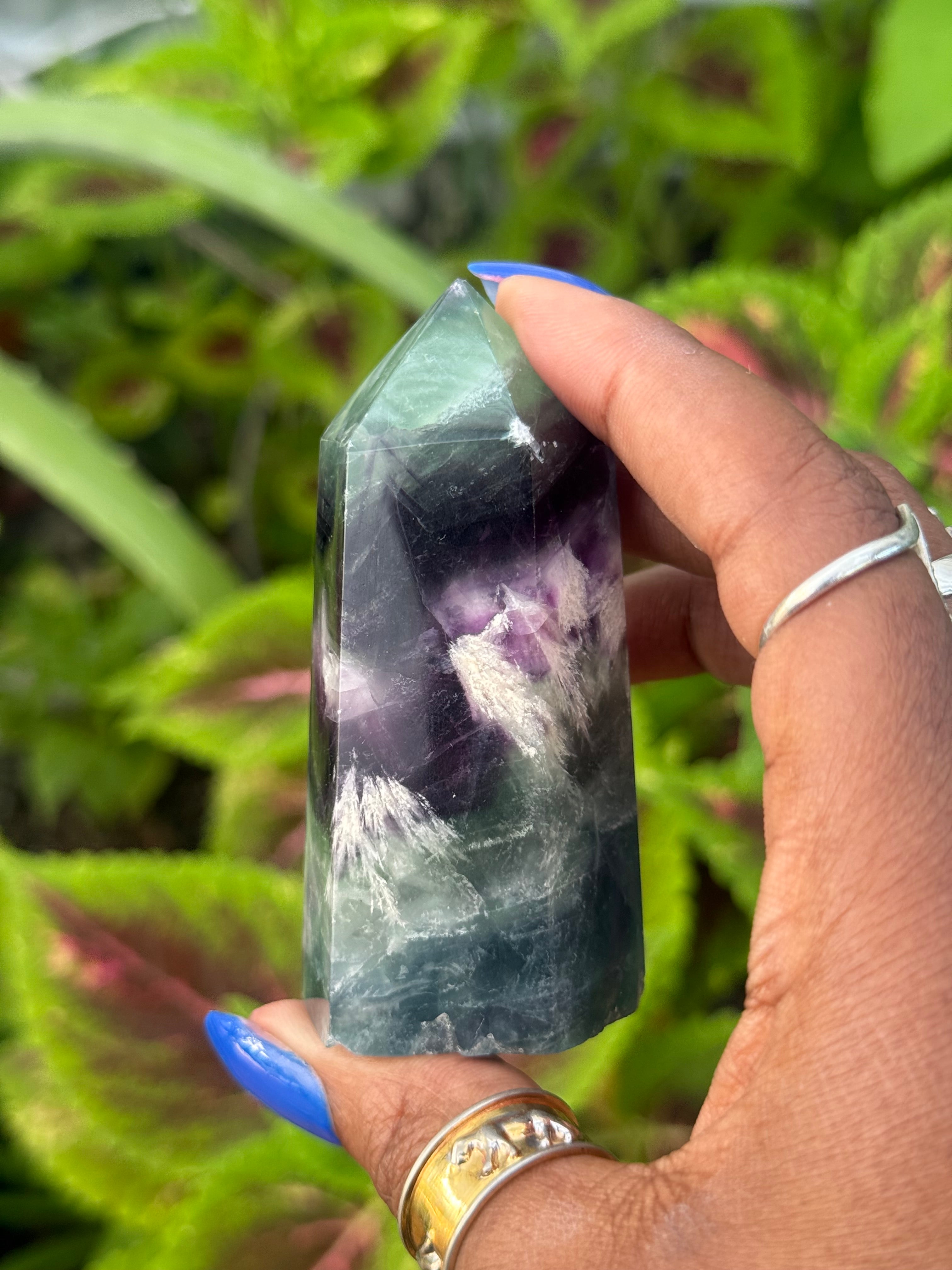 Feather Fluorite Obelisk