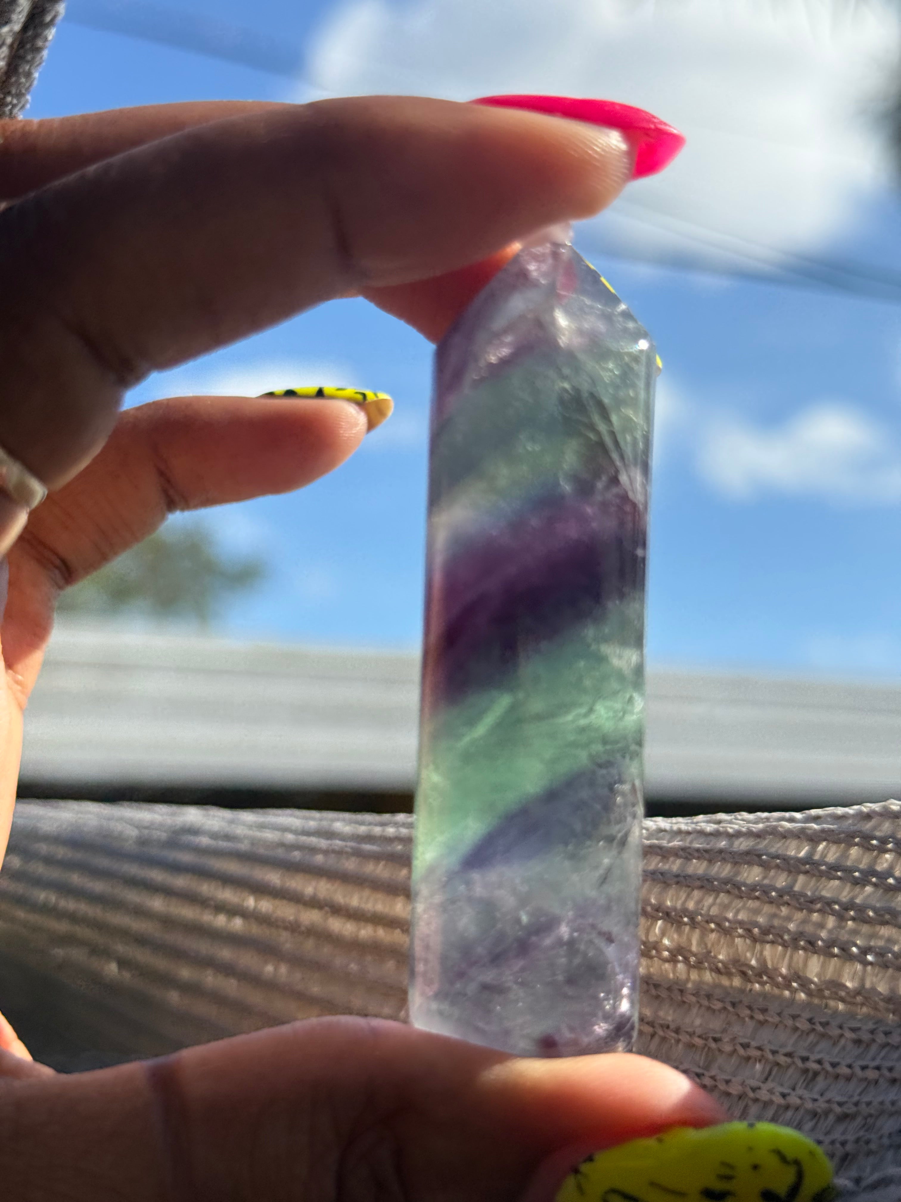 Rainbow Fluorite Point