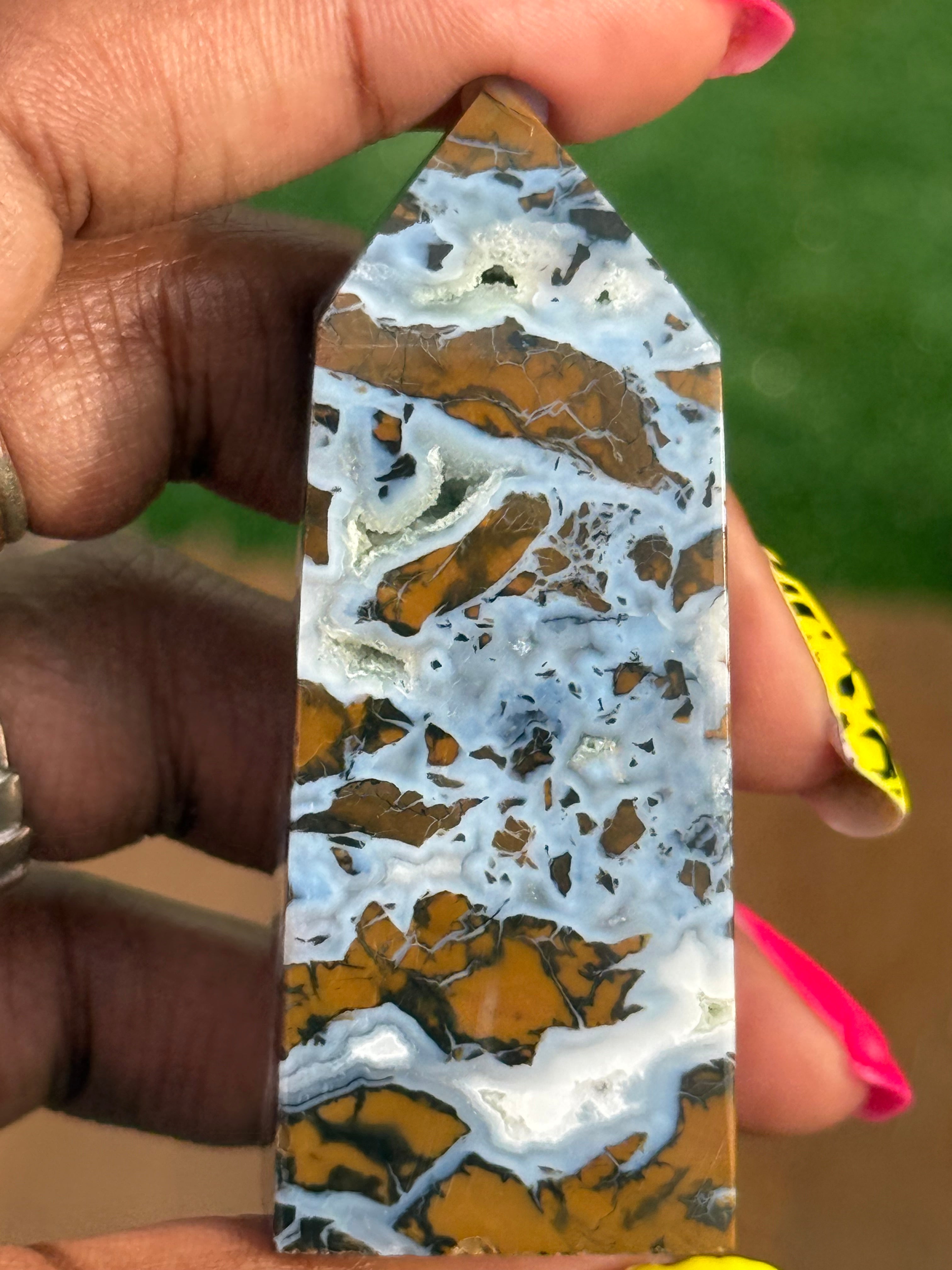 Indonesia Yellow Druzy Agate Tower