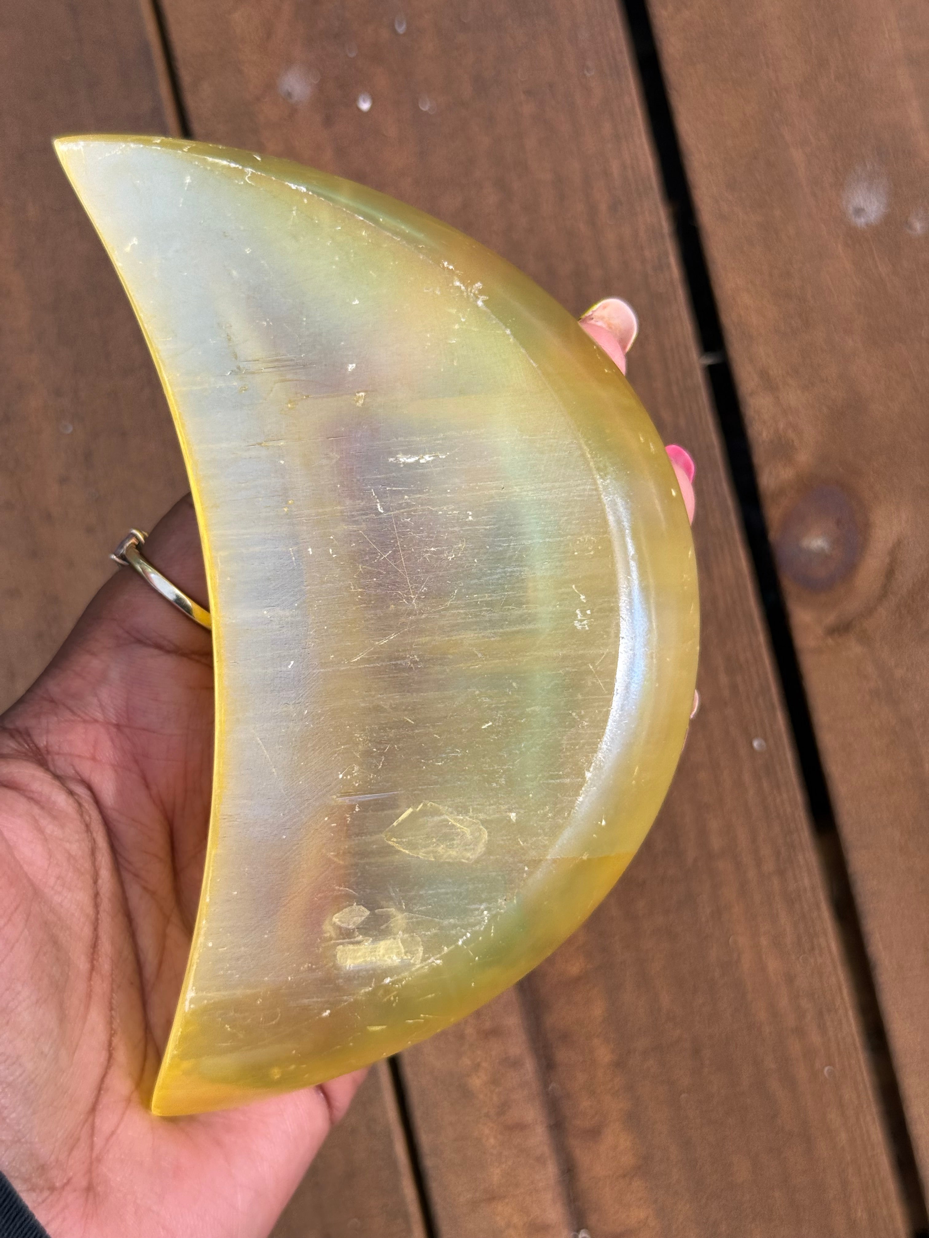 Aura Selenite Moon Bowl