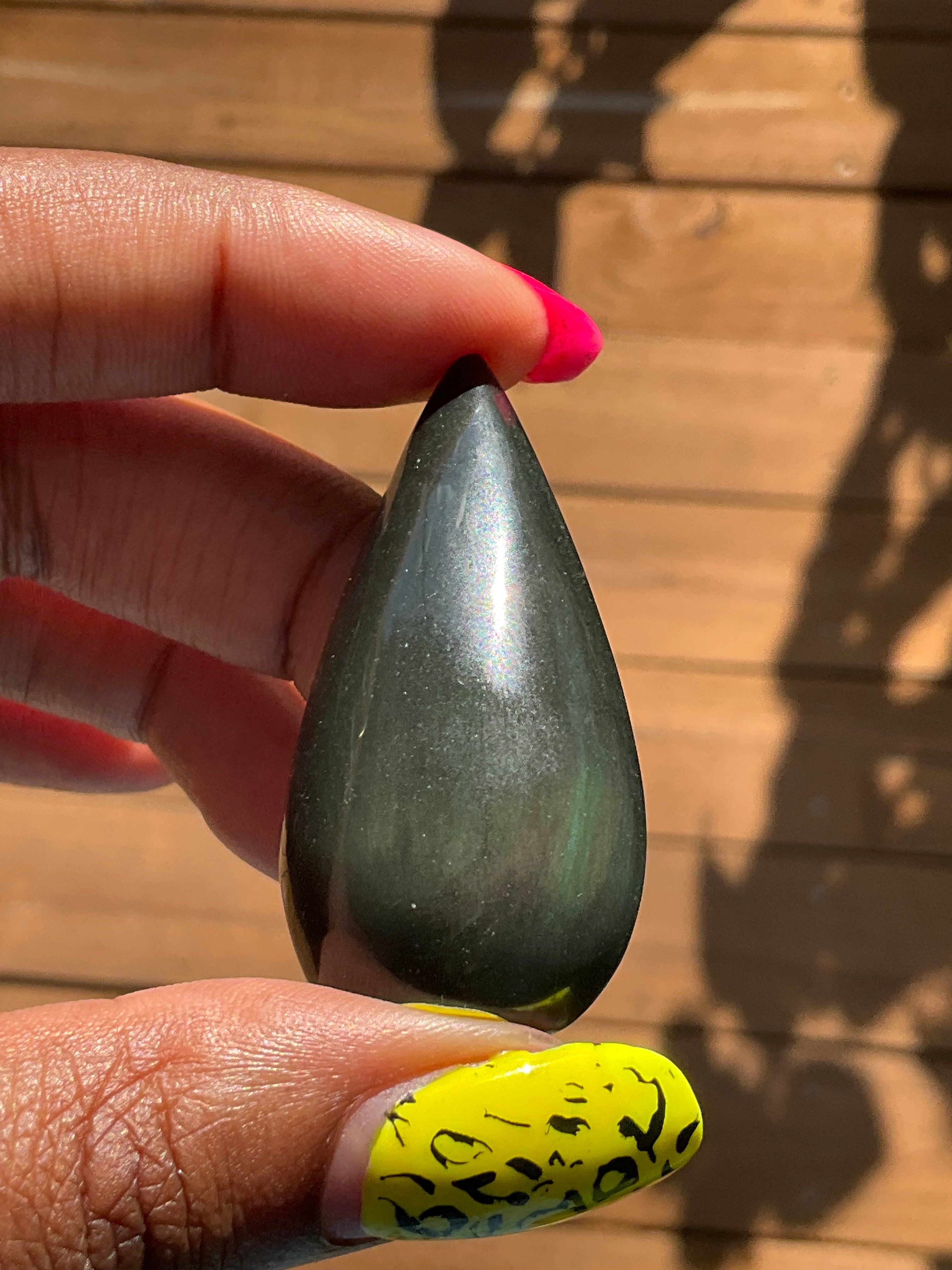 Rainbow Obsidian Raindrop