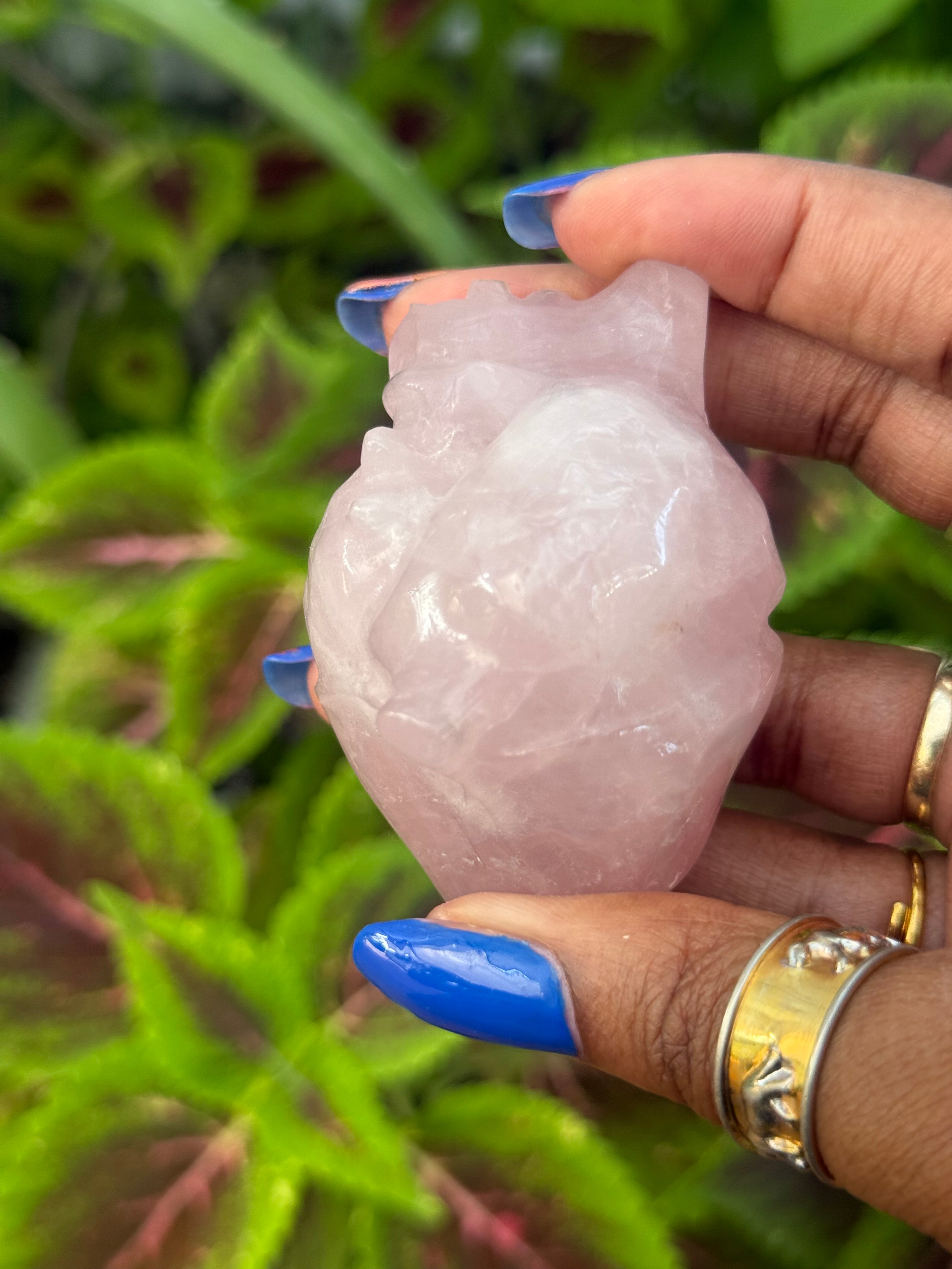 Wounded Healer Heart - Rose Quartz (Intentionally Imperfect)