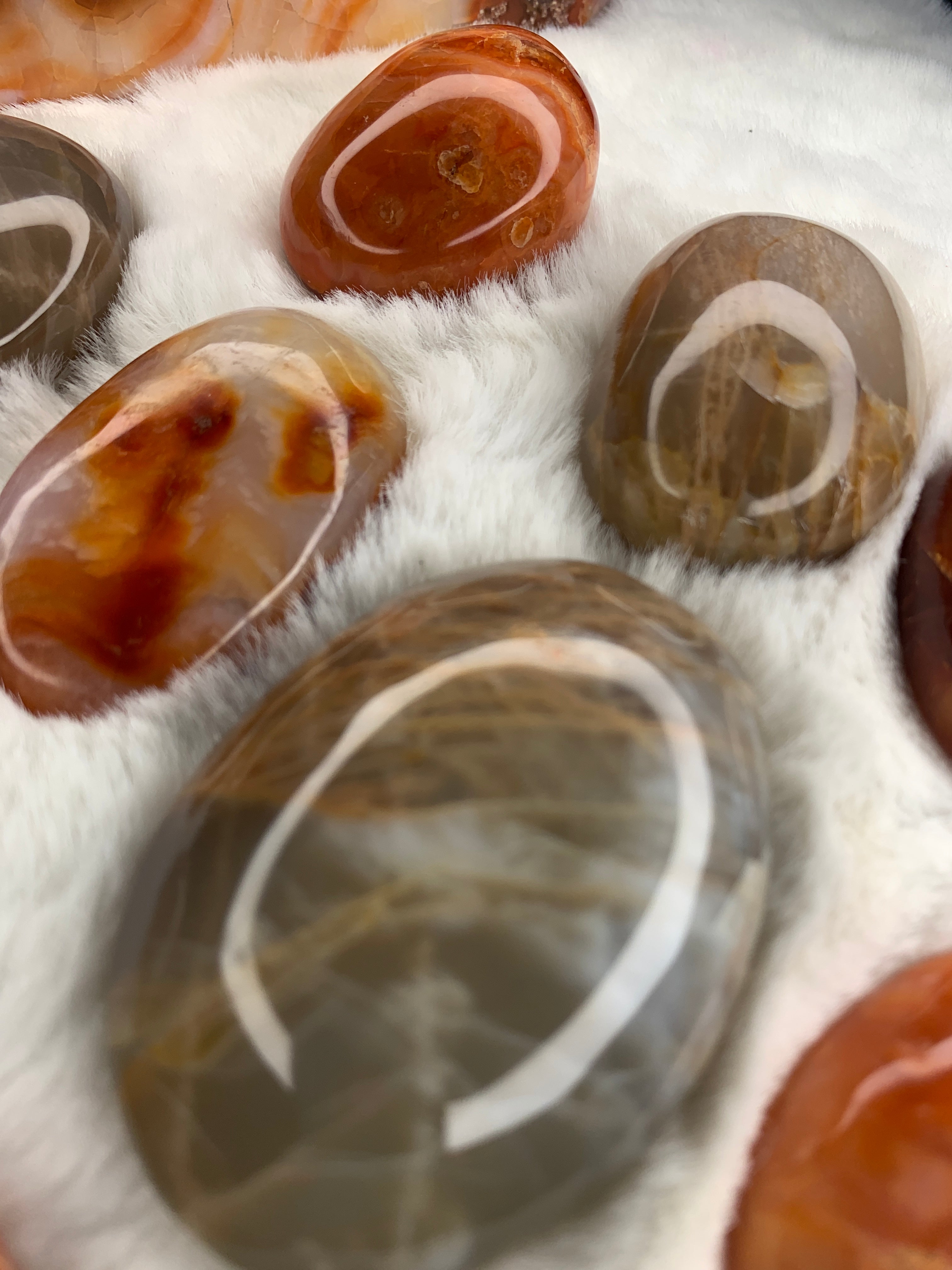 Peach Moonstone Palm stone