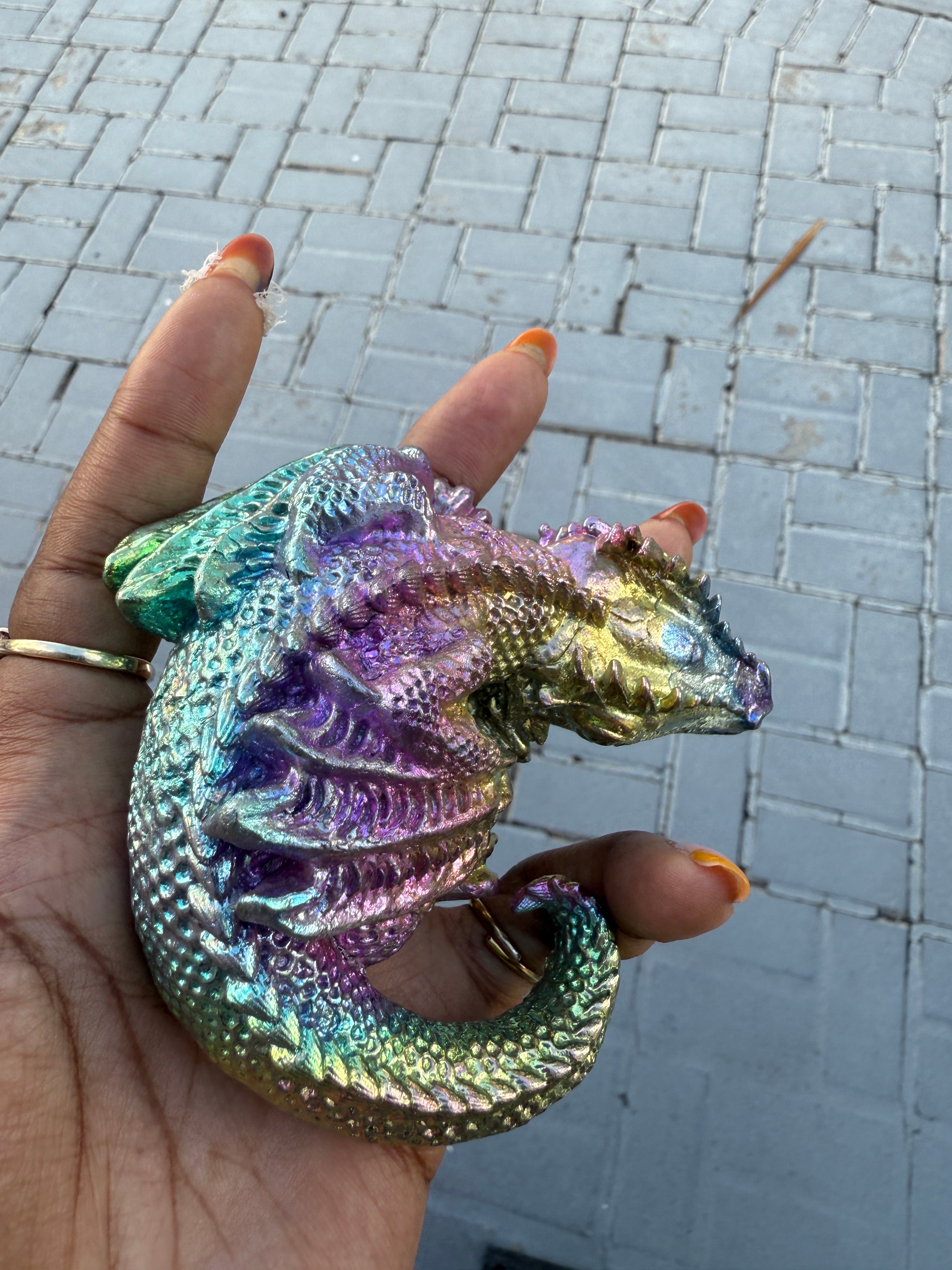 Rainbow Bismuth Dragon - Manifestation & Protection Guardian