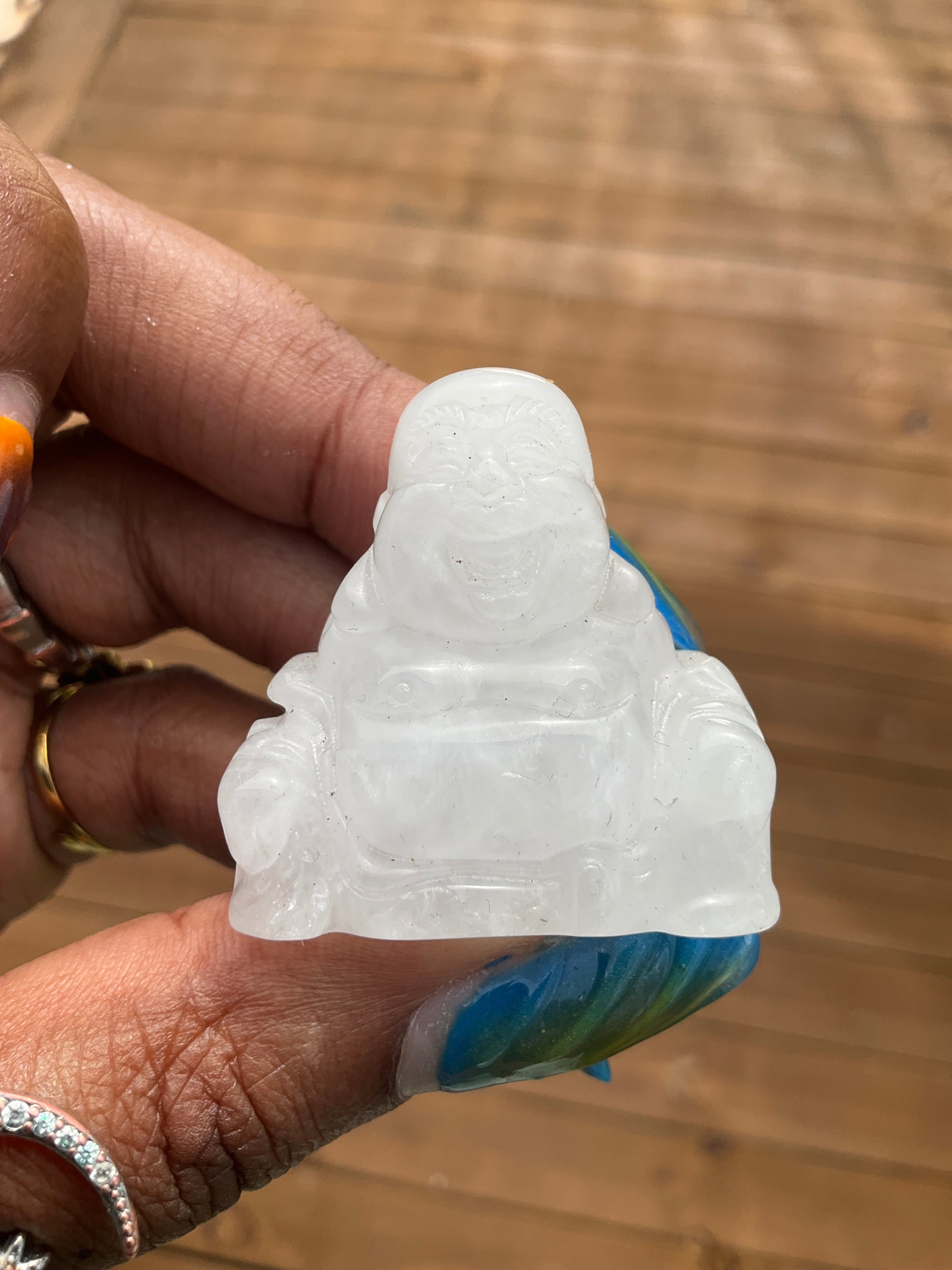 Clear Quartz Happy Buddha