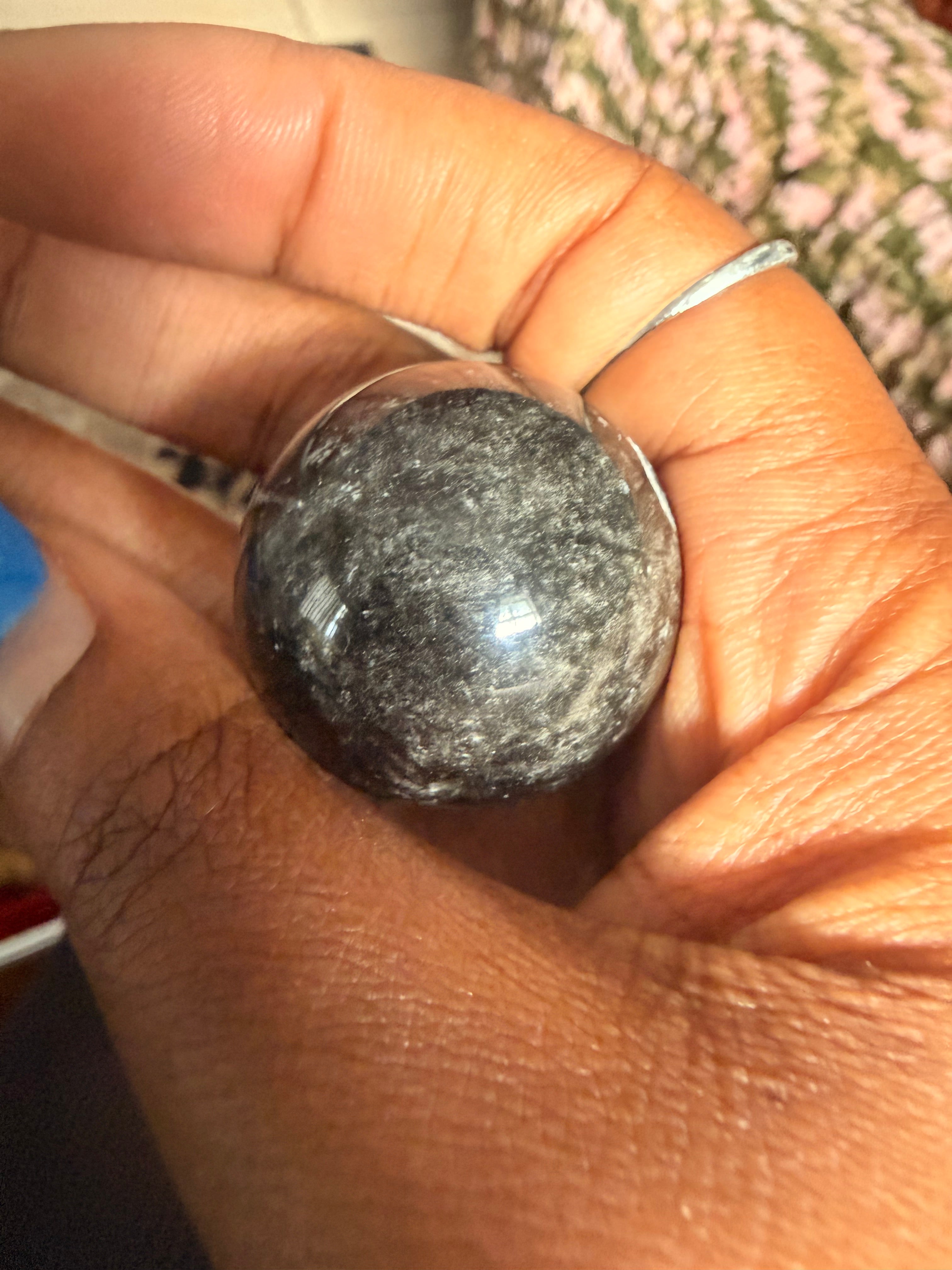 Silver Obsidian Sphere