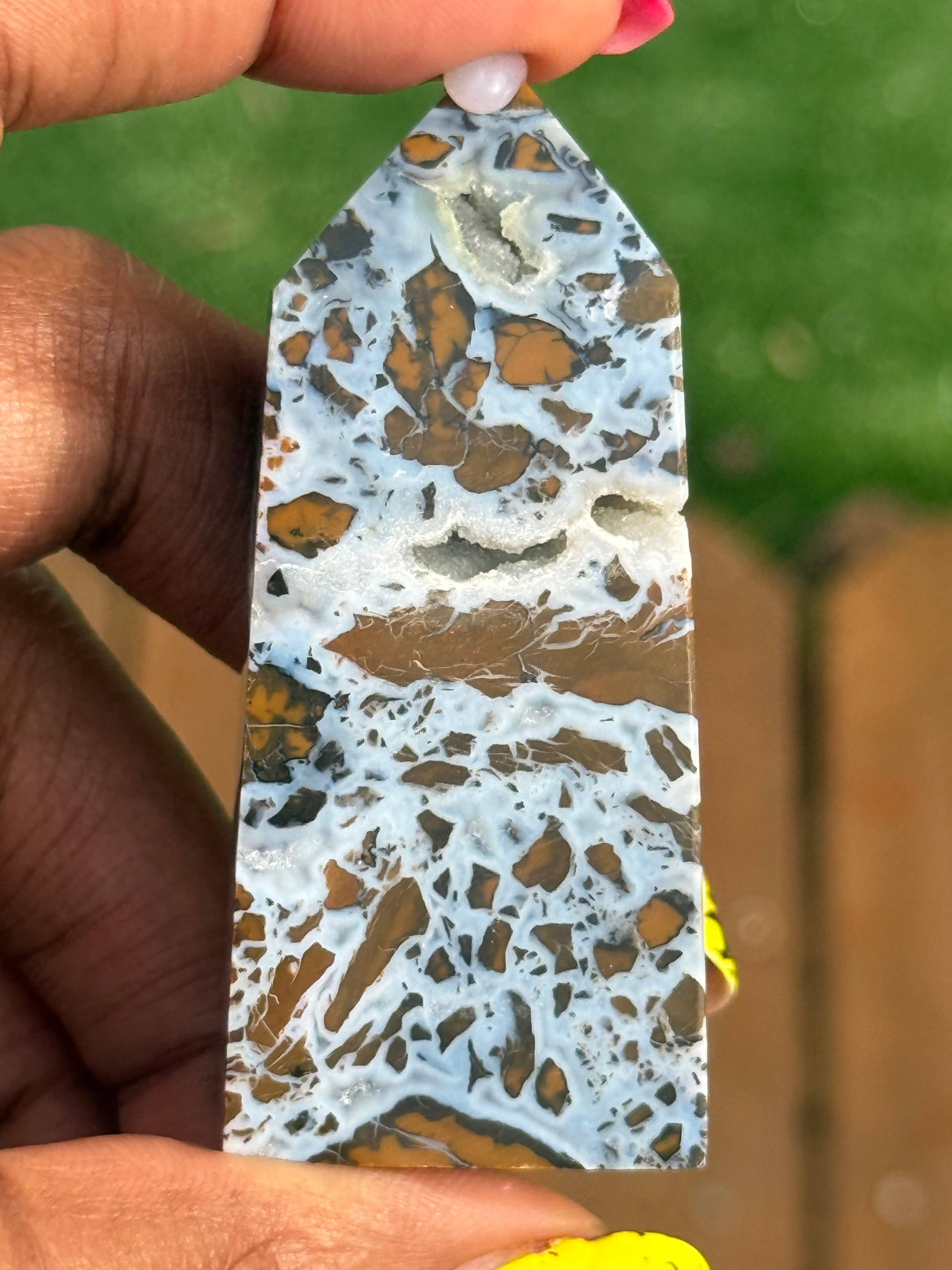 Indonesia Yellow Druzy Agate Tower